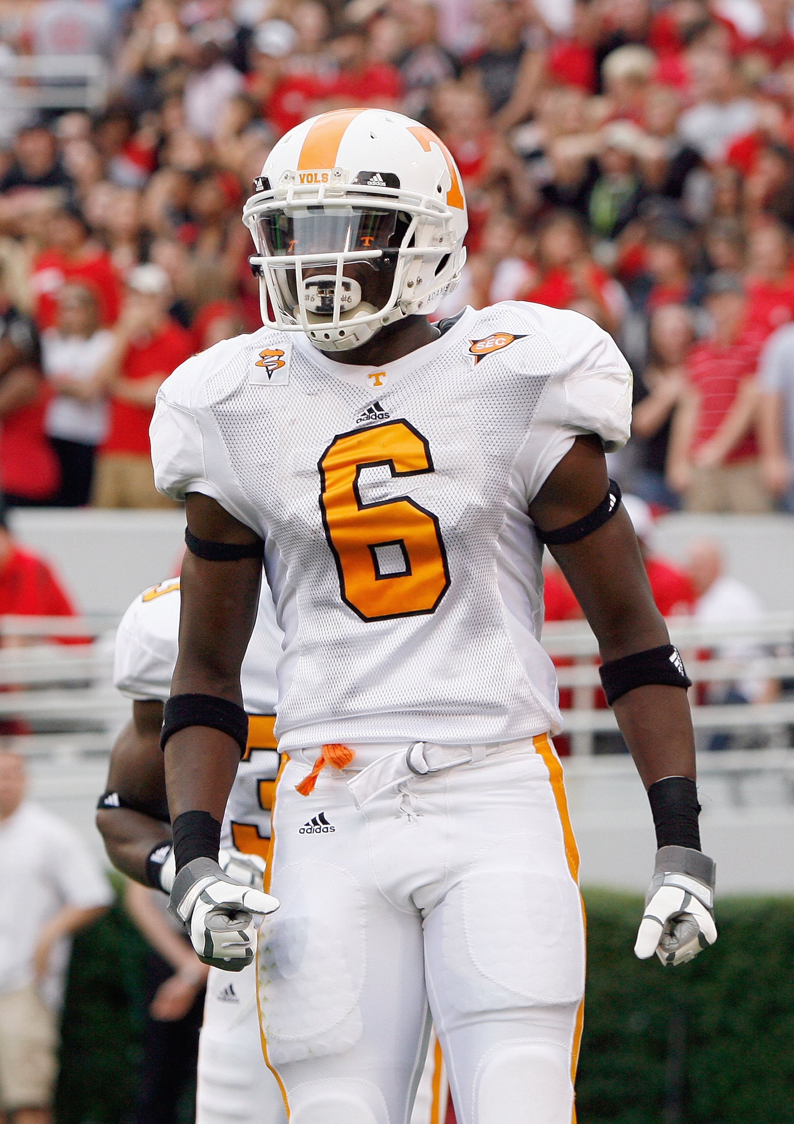 ATHENS, GA - OCTOBER 11:  Denarius Moore #6 of the Tennessee Volunteers walks off the field during the game against the Georgia Bulldogs at Sanford Stadium on October 11, 2008 in Athens, Georgia.  (Photo by Kevin C. Cox/Getty Images)