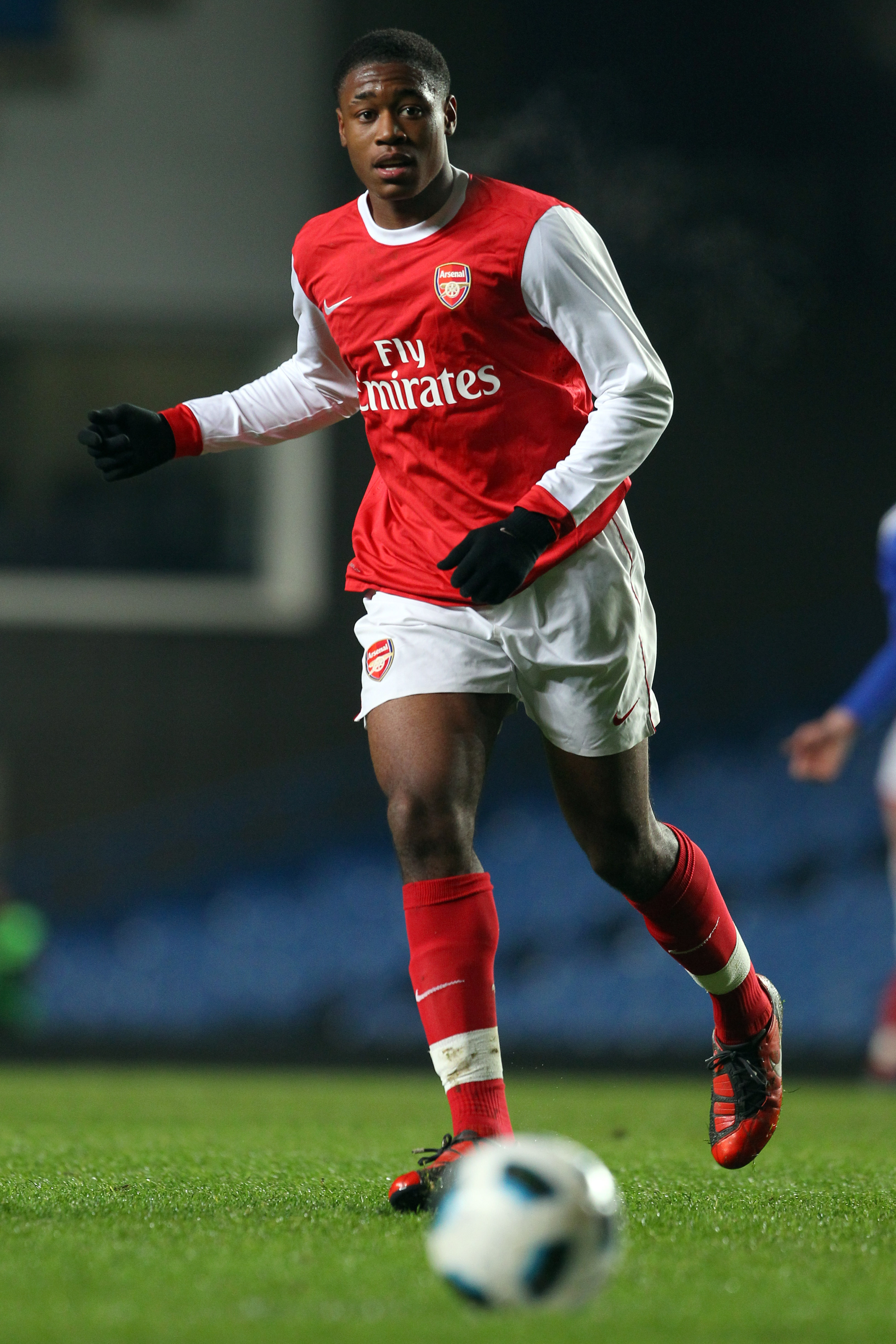 LONDON, ENGLAND - JANUARY 20: Chuks Aneke of Arsenal in action during the FA Youth Cup match between Chelsea and Arsenal at Stamford Bridge on January 20, 2011 in London, England.  (Photo by Clive Rose/Getty Images)