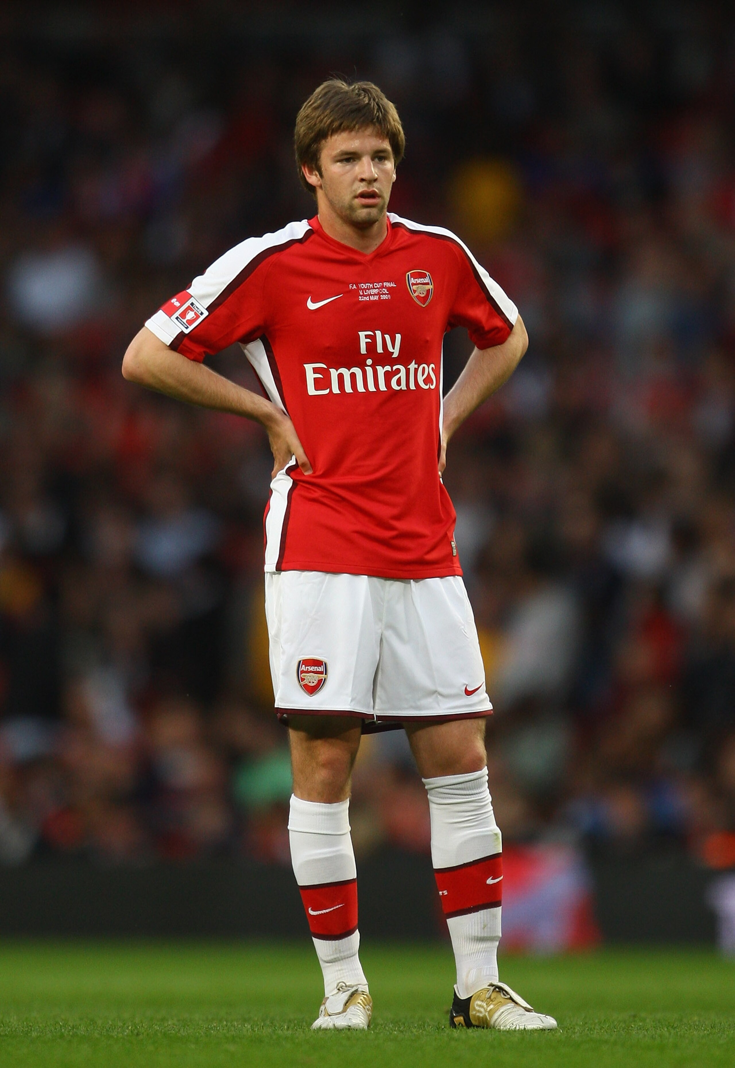 LONDON, ENGLAND - MAY 22:  Thomas Cruise of Arsenal looks on during the FA Youth Cup Final 1st Leg match between Arsenal and Liverpool at The Emirates Stadium on May 22, 2009 in London, England.  (Photo by Julian Finney/Getty Images)