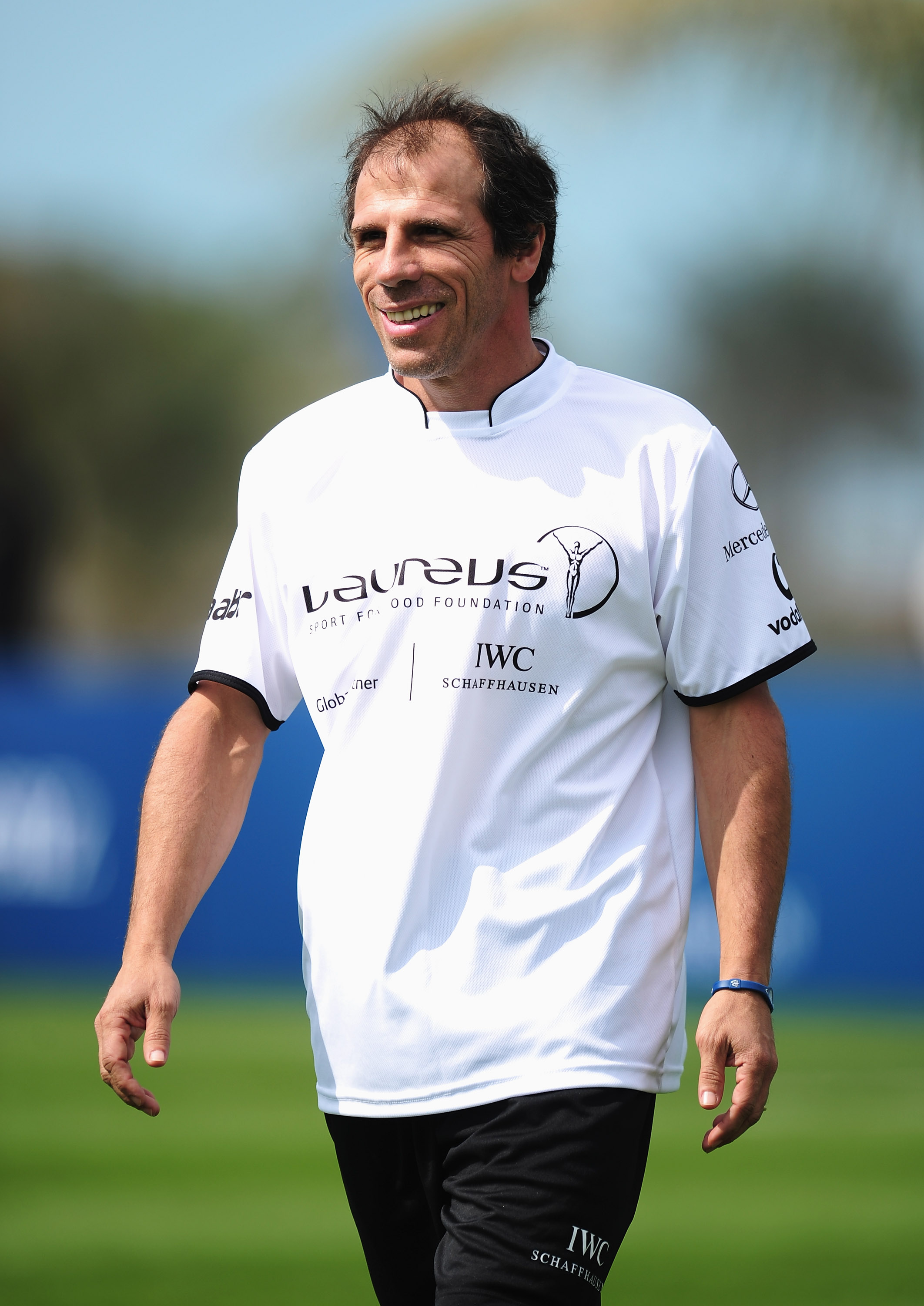ABU DHABI, UNITED ARAB EMIRATES - FEBRUARY 07: Gianfranco Zola during the Laureus Football Challenge presented by IWC Schaffhausen as part of the 2011 Laureus World Sports Awards at the Emirates Palace on February 7, 2011 in Abu Dhabi, United Arab Emirate