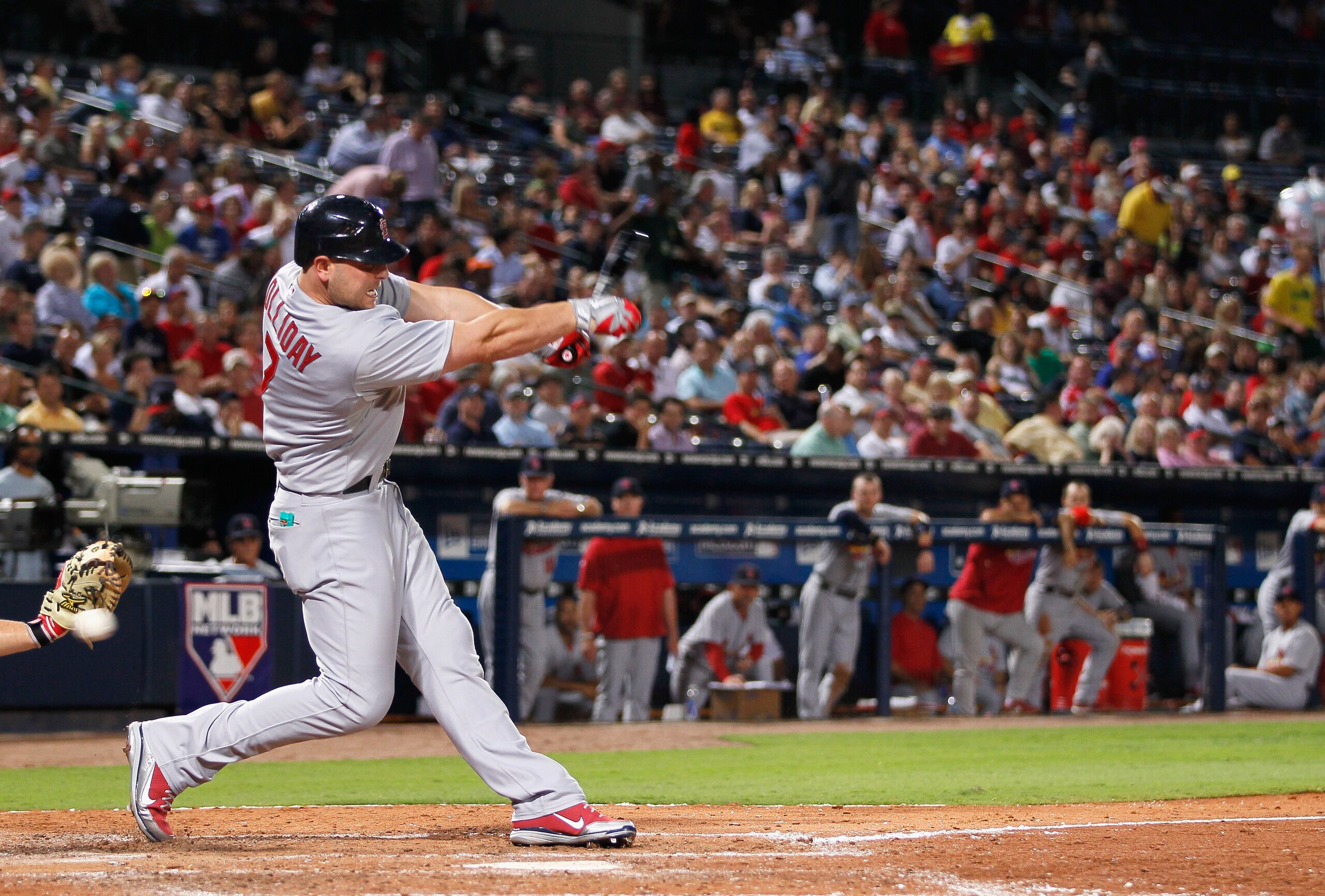 ATLANTA - SEPTEMBER 09:  Matt Holliday #7 of the St. Louis Cardinals against the Atlanta Braves at Turner Field on September 9, 2010 in Atlanta, Georgia.  (Photo by Kevin C. Cox/Getty Images)