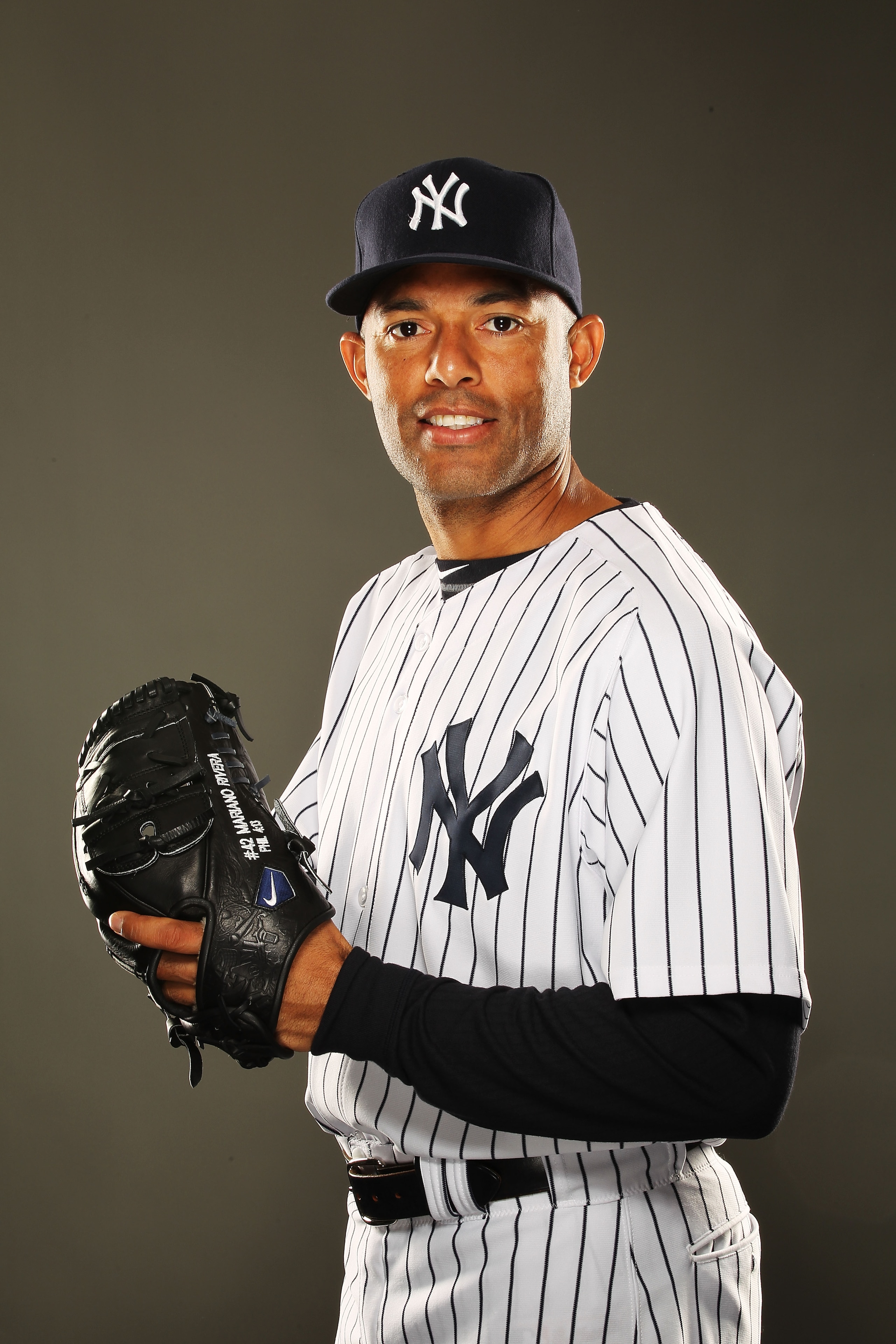 TAMPA, FL - FEBRUARY 23:  Mariano Rivera #42 of the New York Yankees poses for a portrait on Photo Day at George M. Steinbrenner Field on February 23, 2011 in Tampa, Florida.  (Photo by Al Bello/Getty Images)