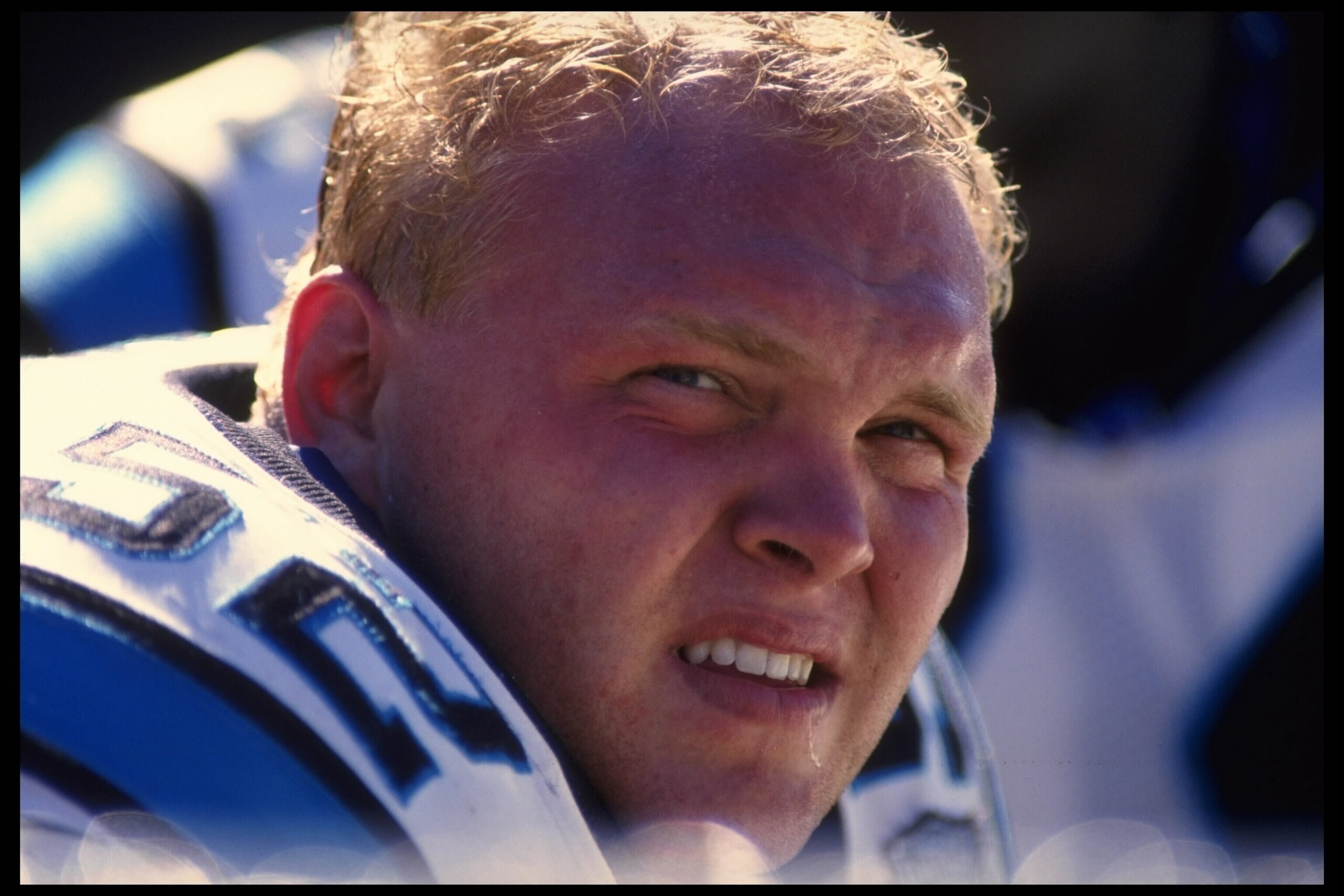 Linebacker Matt Elliot of the Carolina Panthers during the Panthers 20-13 loss to the Tampa Bay Buccaneers at Tampa Bay Stadium in Tampa, Florida.