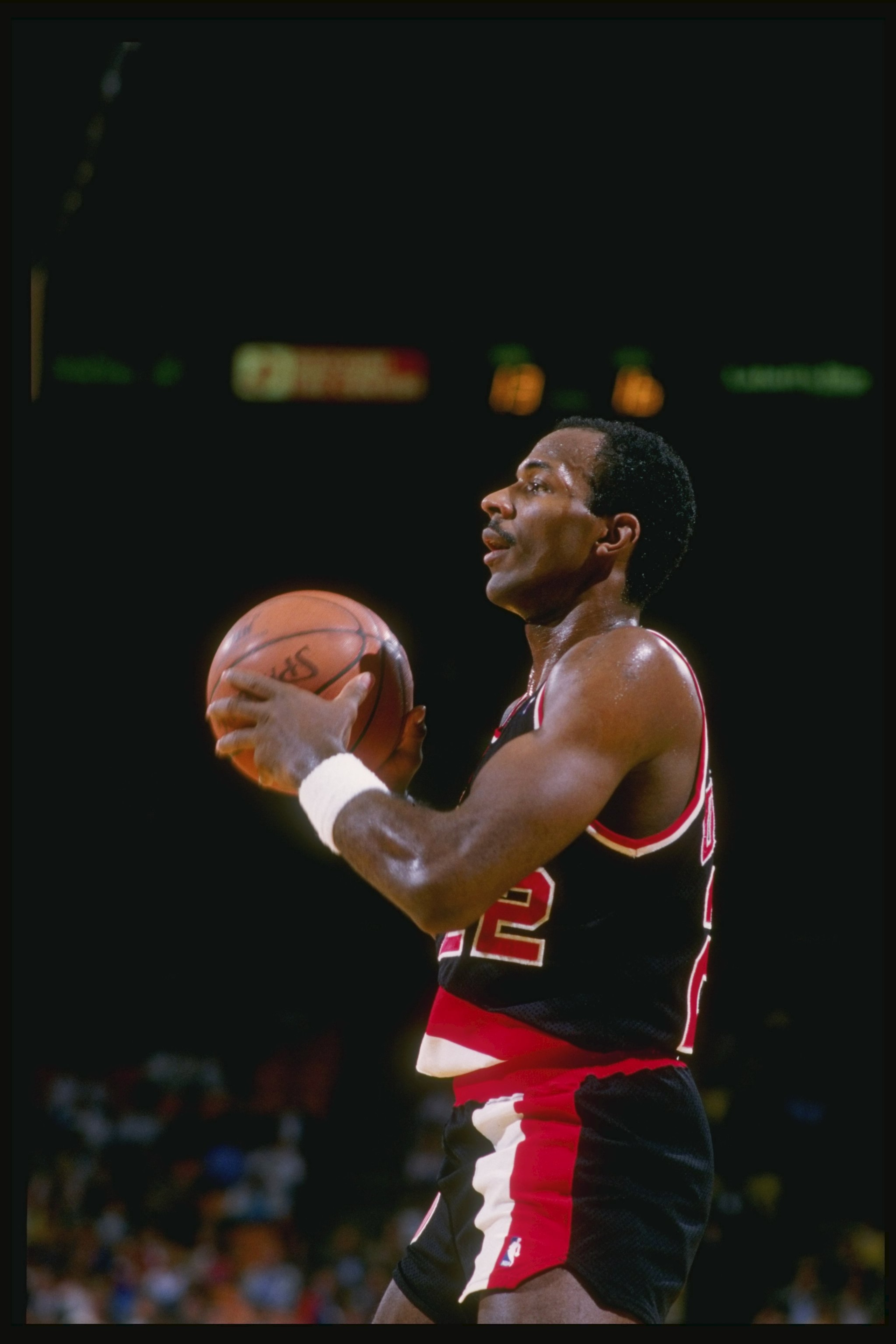 Nov 1987: Forward Clyde Drexler of the Portland Trailblazers stands on the court during a game against the Los Angeles Lakers at the Great Western Forum in Inglewood, California. Mandatory Credit: Mike Powell /Allsport Nov 1987: Forward Clyde Drexler of the Portland Trailblazers stands on the court during a game against the Los Angeles Lakers at the Great Western Forum in Inglewood, California. Mandatory Credit: Mike Powell /Allsport