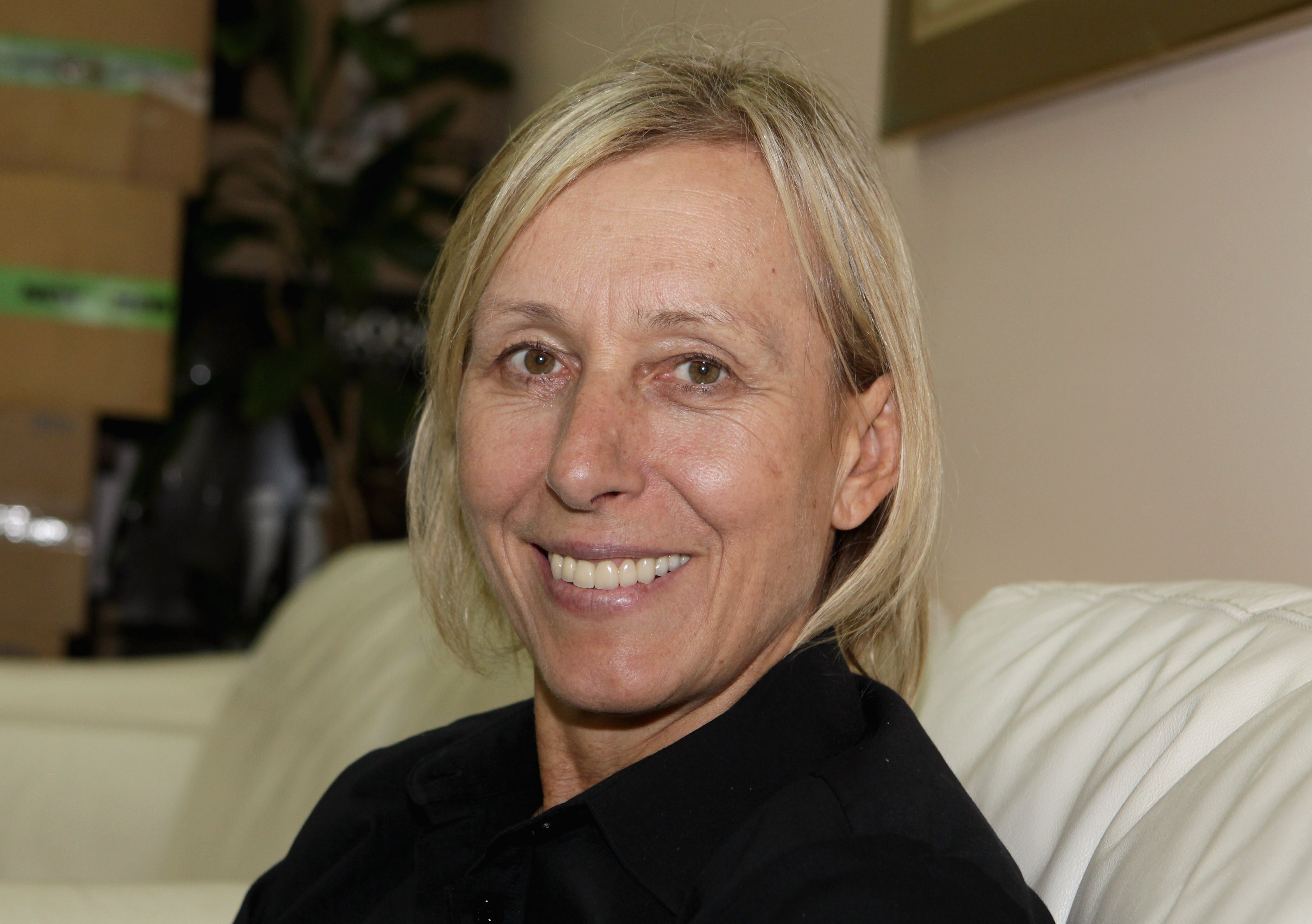 NAIROBI, KENYA - DECEMBER 13:  Martina Navratilova smiles as she talks in the First Class lounge of Nairobi Airport on the return travel day of the Martina Navratilova Mt. Kilimanjaro Climb on December 13, 2010 in Nairobi, Kenya. Martina Navratilova was t