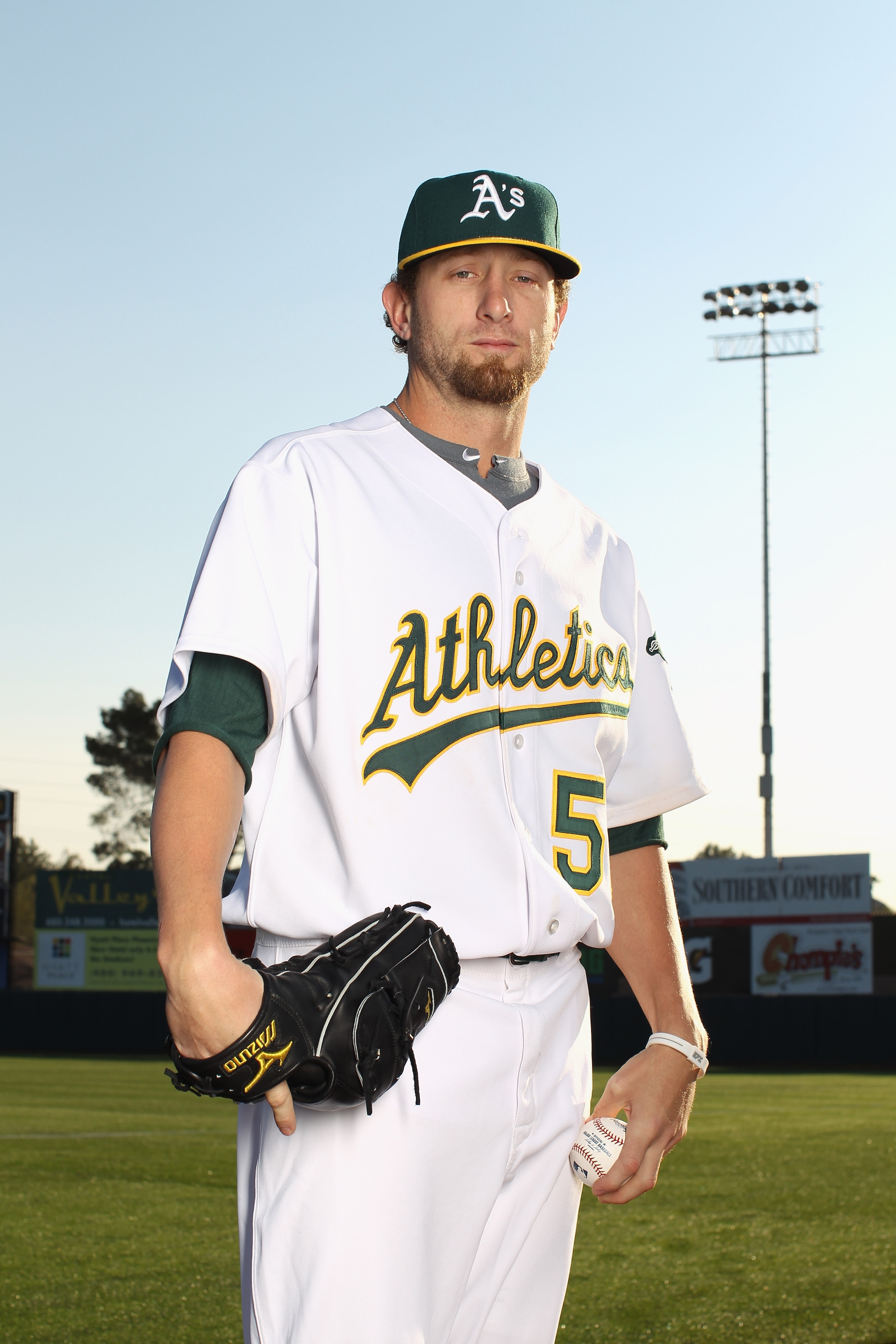PHOENIX, AZ - FEBRUARY 24: Dallas Braden #51 of the Oakland Athletics poses for a portrait during media photo day at Phoenix Municipal Stadium on February 24, 2011 in Phoenix, Arizona. (Photo by Ezra Shaw/Getty Images) PHOENIX, AZ - FEBRUARY 24: Dallas Braden #51 of the Oakland Athletics poses for a portrait during media photo day at Phoenix Municipal Stadium on February 24, 2011 in Phoenix, Arizona. (Photo by Ezra Shaw/Getty Images)