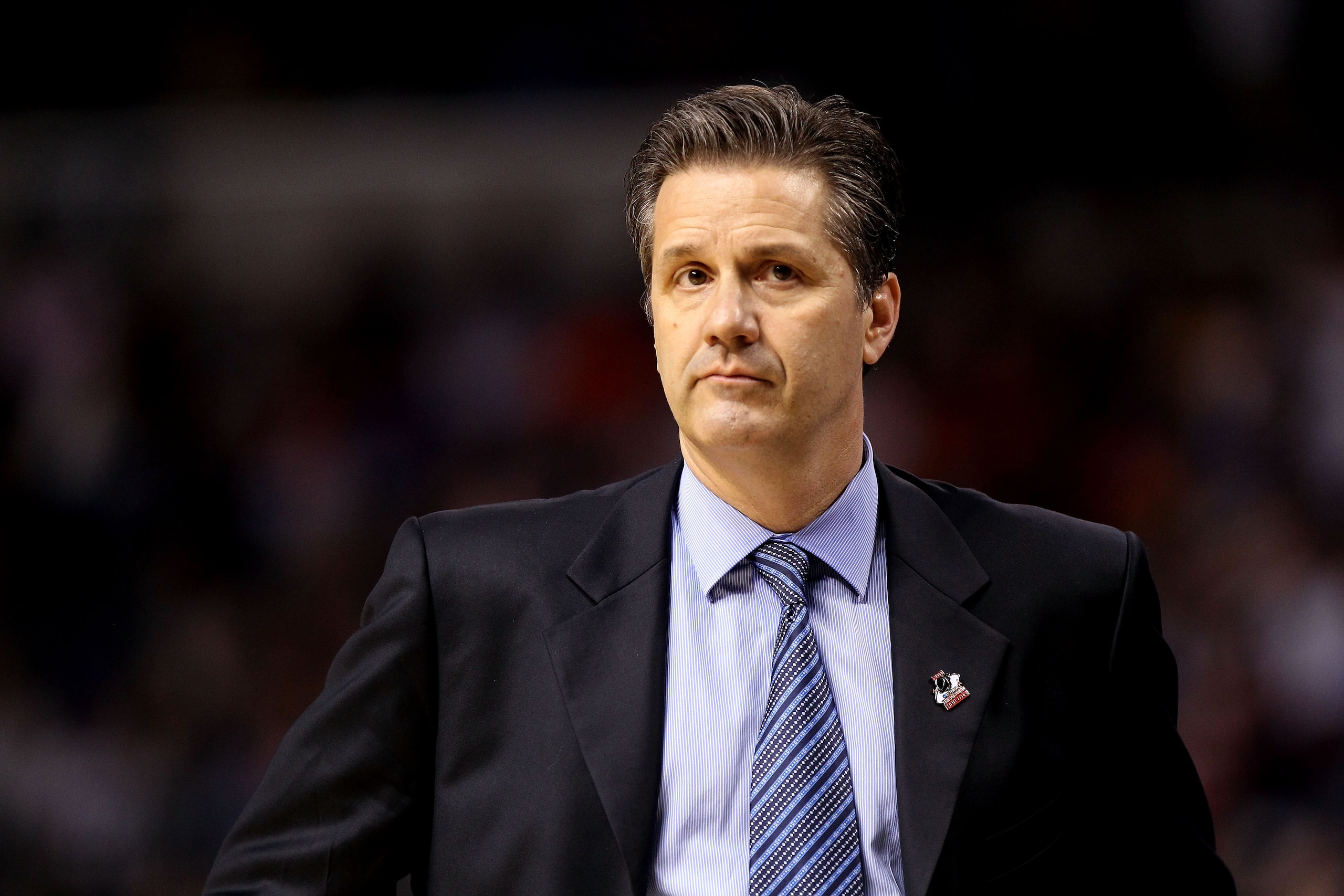 TAMPA, FL - MARCH 19:  head coach John Calipari of the Kentucky Wildcats looks on against the West Virginia Mountaineers during the third round of the 2011 NCAA men's basketball tournament at St. Pete Times Forum on March 19, 2011 in Tampa, Florida. Kentu