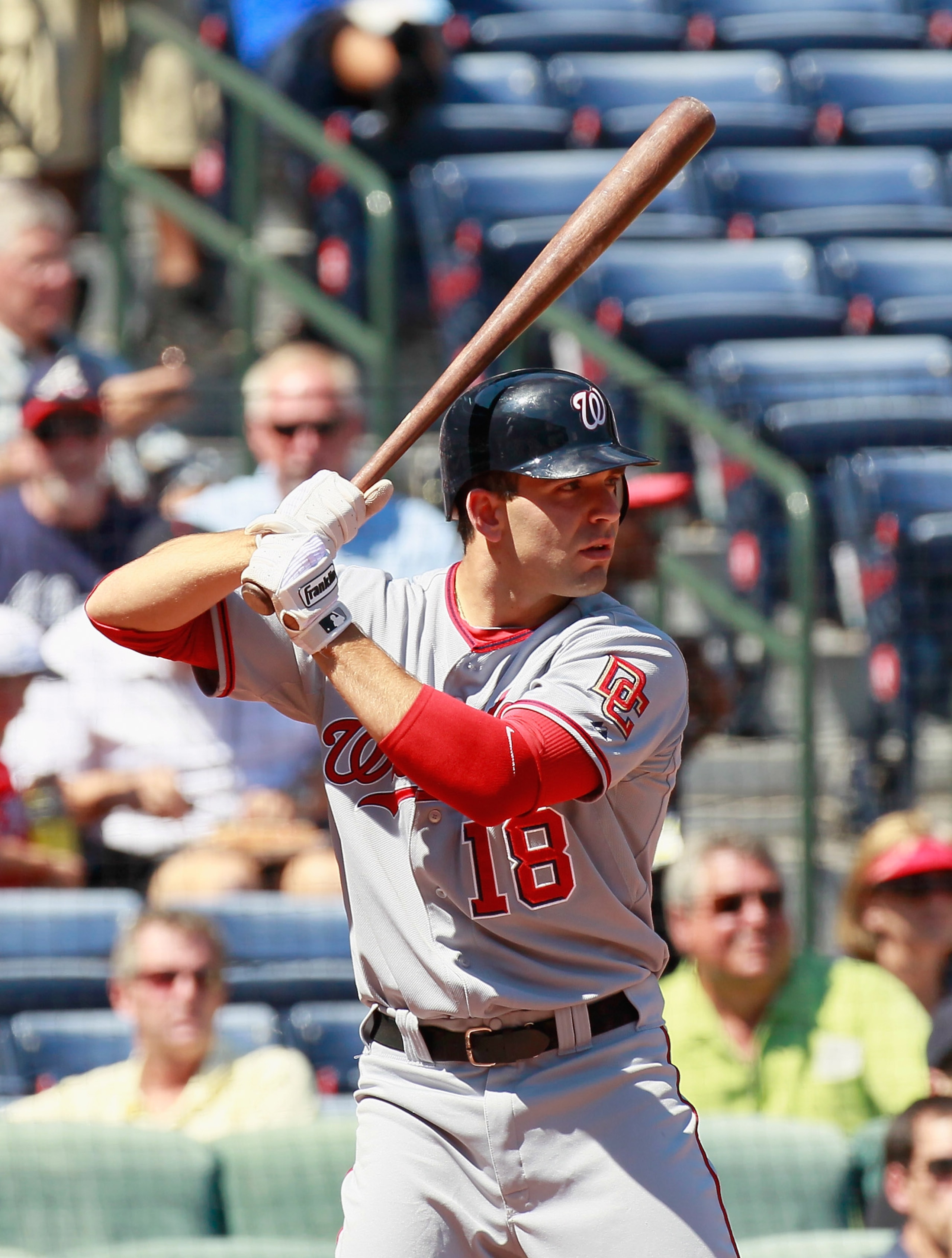 ATLANTA - SEPTEMBER 15:  Danny Espinosa #18 of the Washington Nationals against the Atlanta Braves at Turner Field on September 15, 2010 in Atlanta, Georgia.  (Photo by Kevin C. Cox/Getty Images)