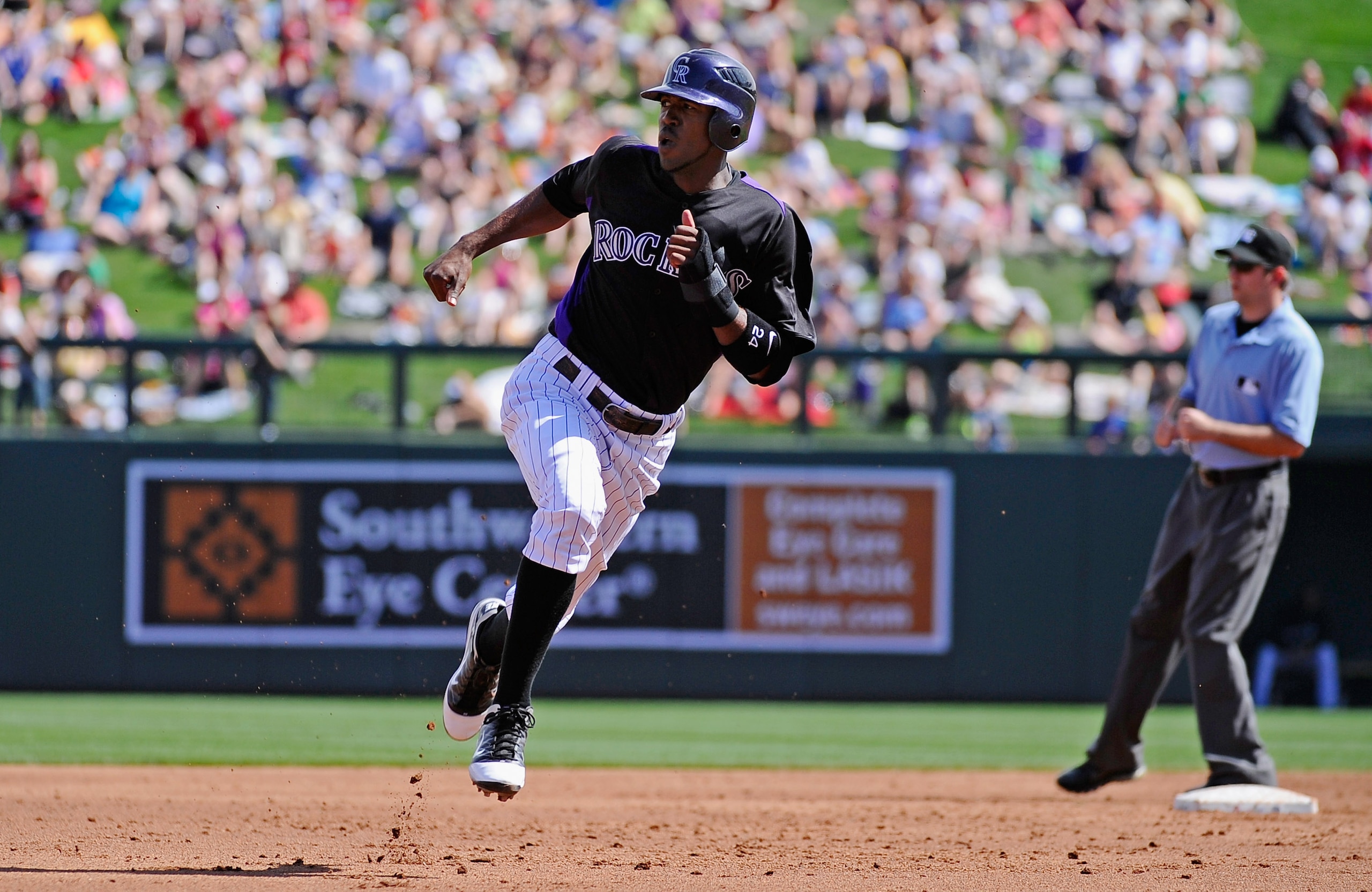 SCOTTSDALE, AZ - MARCH 14:  Dexter Fowler #24 of the Colorodo Rockies against the Cincinnati Reds  during the spring training baseball game at Salt River Fields at Talking Stick on March 14, 2011 in Scottsdale, Arizona.  (Photo by Kevork Djansezian/Getty 