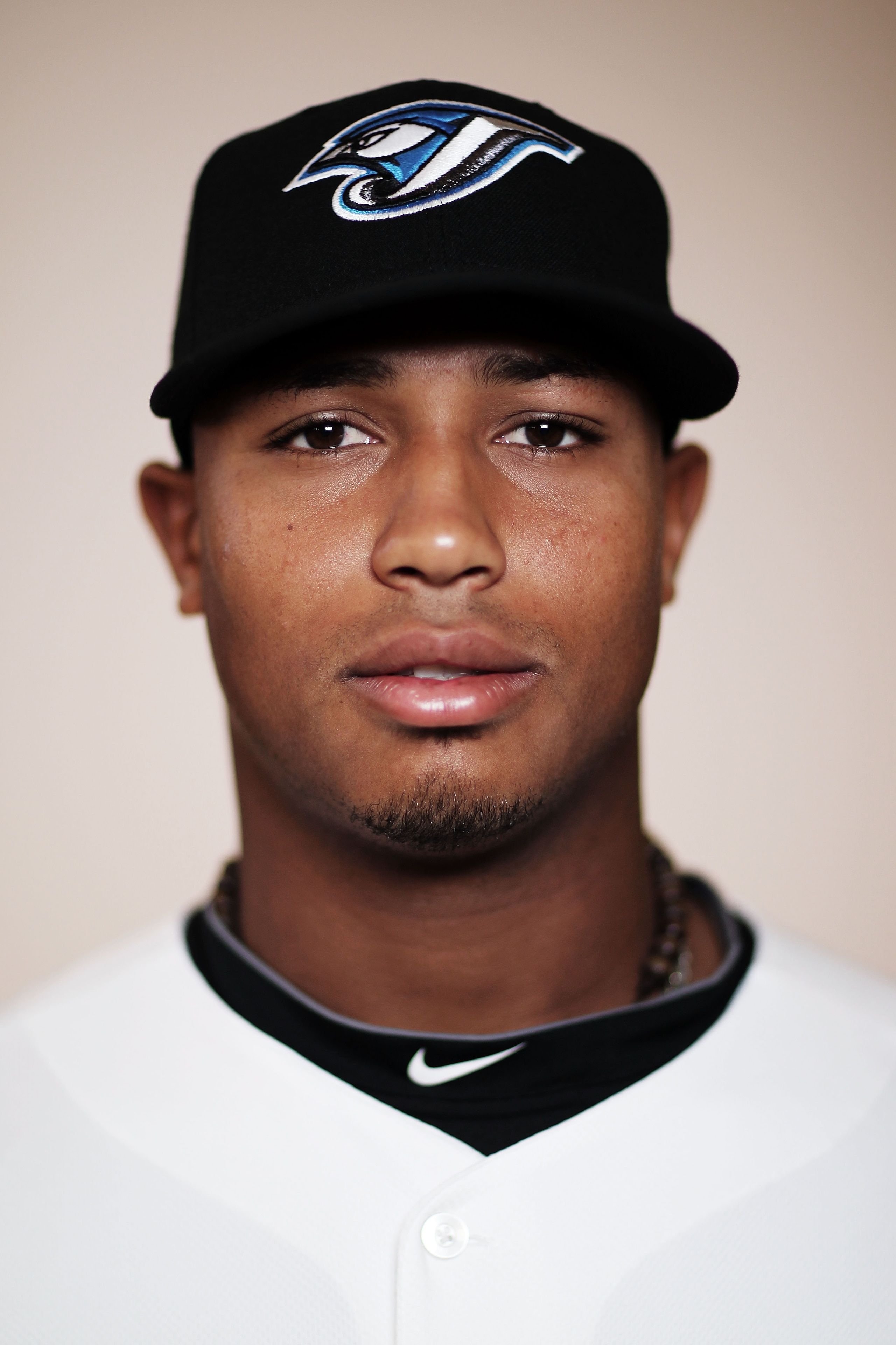 DUNEDIN, FL - FEBRUARY 20:  Moises Sierra #74 of the Toronto Blue Jays poses during photo day at Florida Auto Exchange Stadium on February 20, 2011 in Dunedin, Florida.  (Photo by Nick Laham/Getty Images)