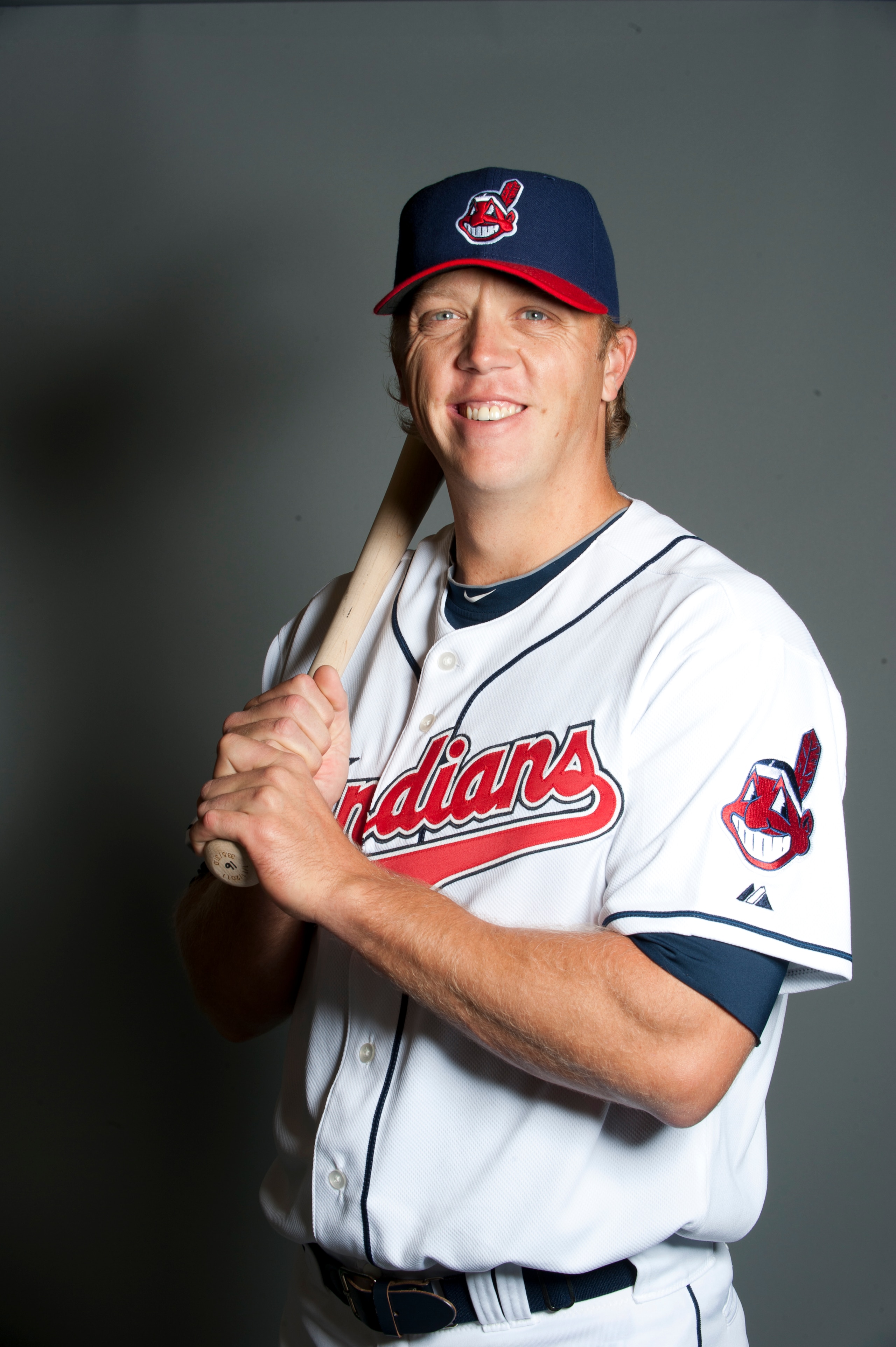 GOODYEAR, AZ - FEBRUARY 22: Shelley Duncan #47 of the Cleveland Indians poses during their photo day at the Cleveland Indians Spring Training Complex on February 22, 2011 in Goodyear, Arizona. (Photo by Rob Tringali/Getty Images)