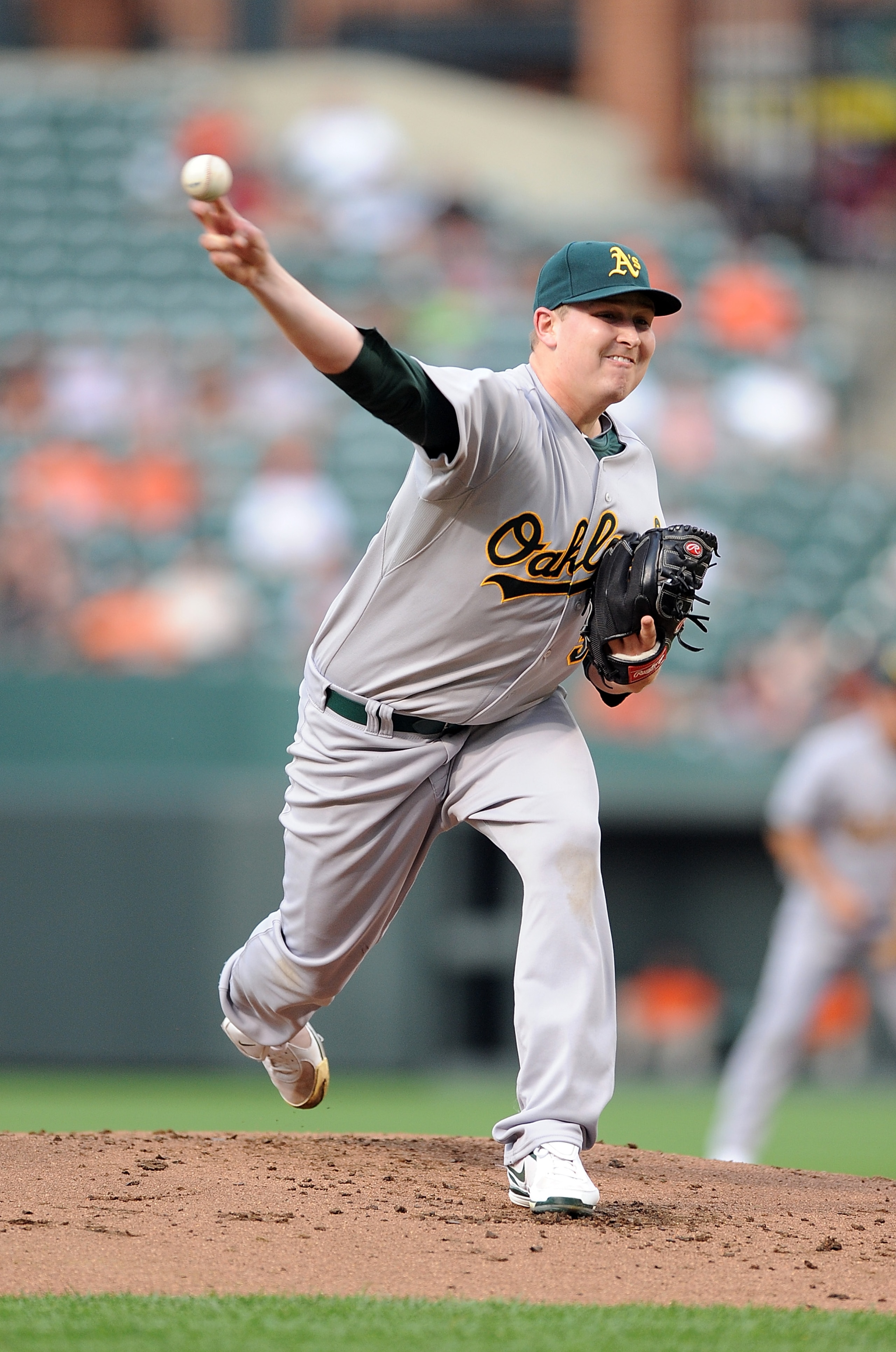 BALTIMORE - MAY 26:  Trevor Cahill #53 of the Oakland Athletics pitches against the Baltimore Orioles at Camdem Yards on May 26, 2010 in Baltimore, Maryland.  (Photo by Greg Fiume/Getty Images)