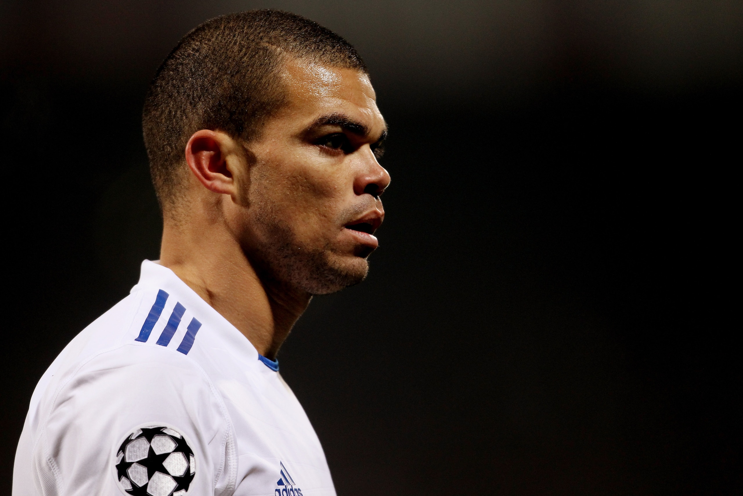 LYON, FRANCE - FEBRUARY 22:  Pepe of Real Madrid during the Champions League match between Lyon and Real Madrid at Stade Gerland on February 22, 2011 in Lyon, France.  (Photo by Scott Heavey/Getty Images)