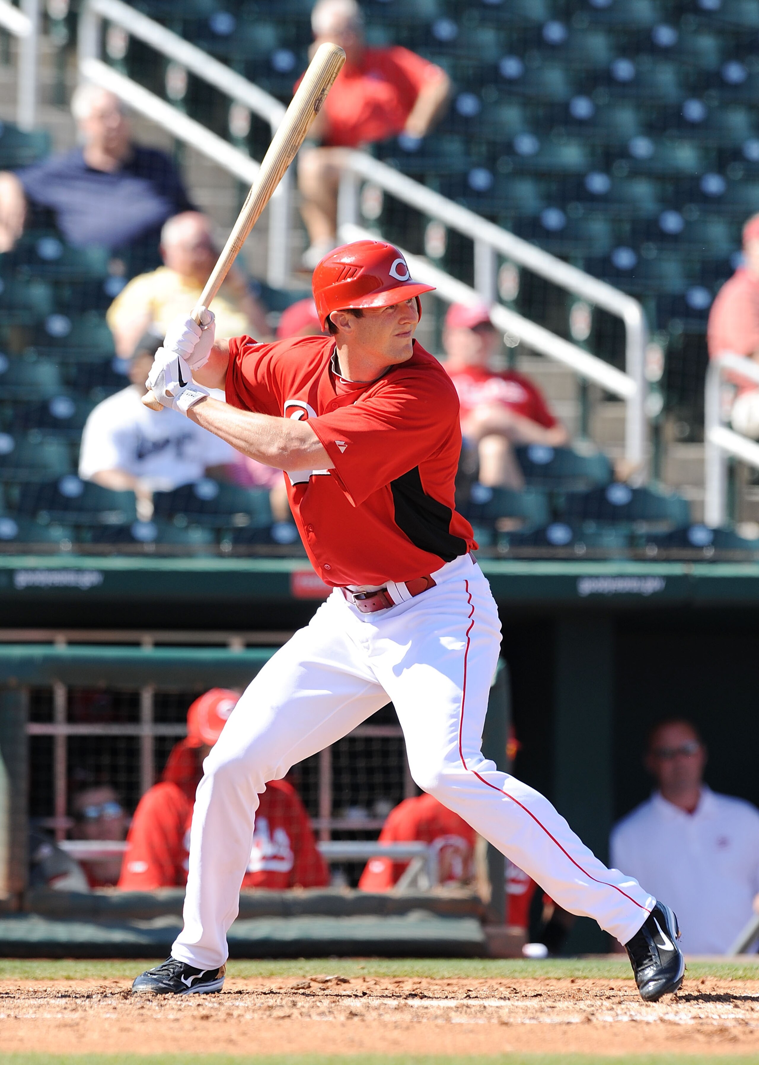 GOODYEAR, AZ - MARCH 02:  Drew Stubbs #6 of the Cincinnati Reds gets ready in the batters box against the Chicago White Sox during a spring training game at Goodyear Ballpark on March 2, 2011 in Goodyear, Arizona.  (Photo by Norm Hall/Getty Images)