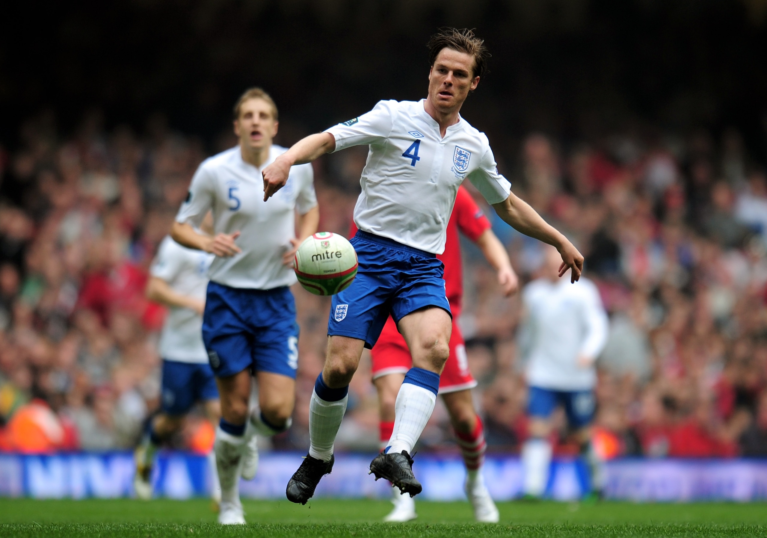 CARDIFF, WALES - MARCH 26:  Scott Parker of England controls the ball during the UEFA EURO 2012 Group G qualifying match between Wales and England at the Millennium Stadium on March 26, 2011 in Cardiff, Wales.  (Photo by Shaun Botterill/Getty Images)