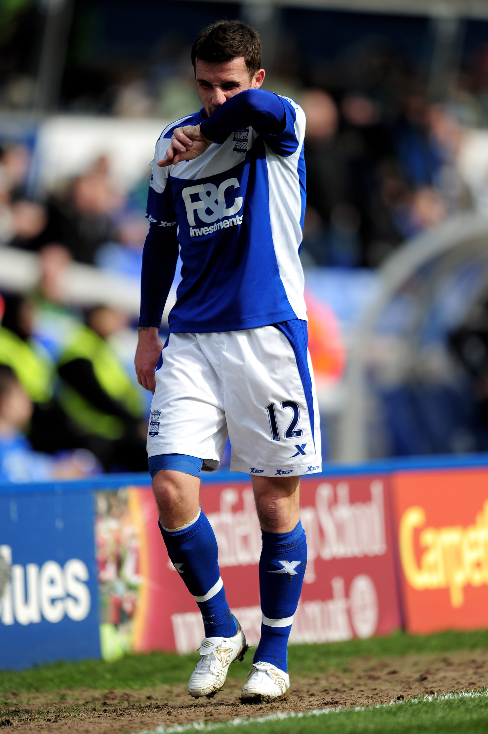 BIRMINGHAM, ENGLAND - MARCH 12:  Barry Ferguson of Birmingham City walks off after being subsituted during the FA Cup sponsored by E.On Sixth Round match between Birmingham City and Bolton Wanderers at St Andrews on March 12, 2011 in Birmingham, England.
