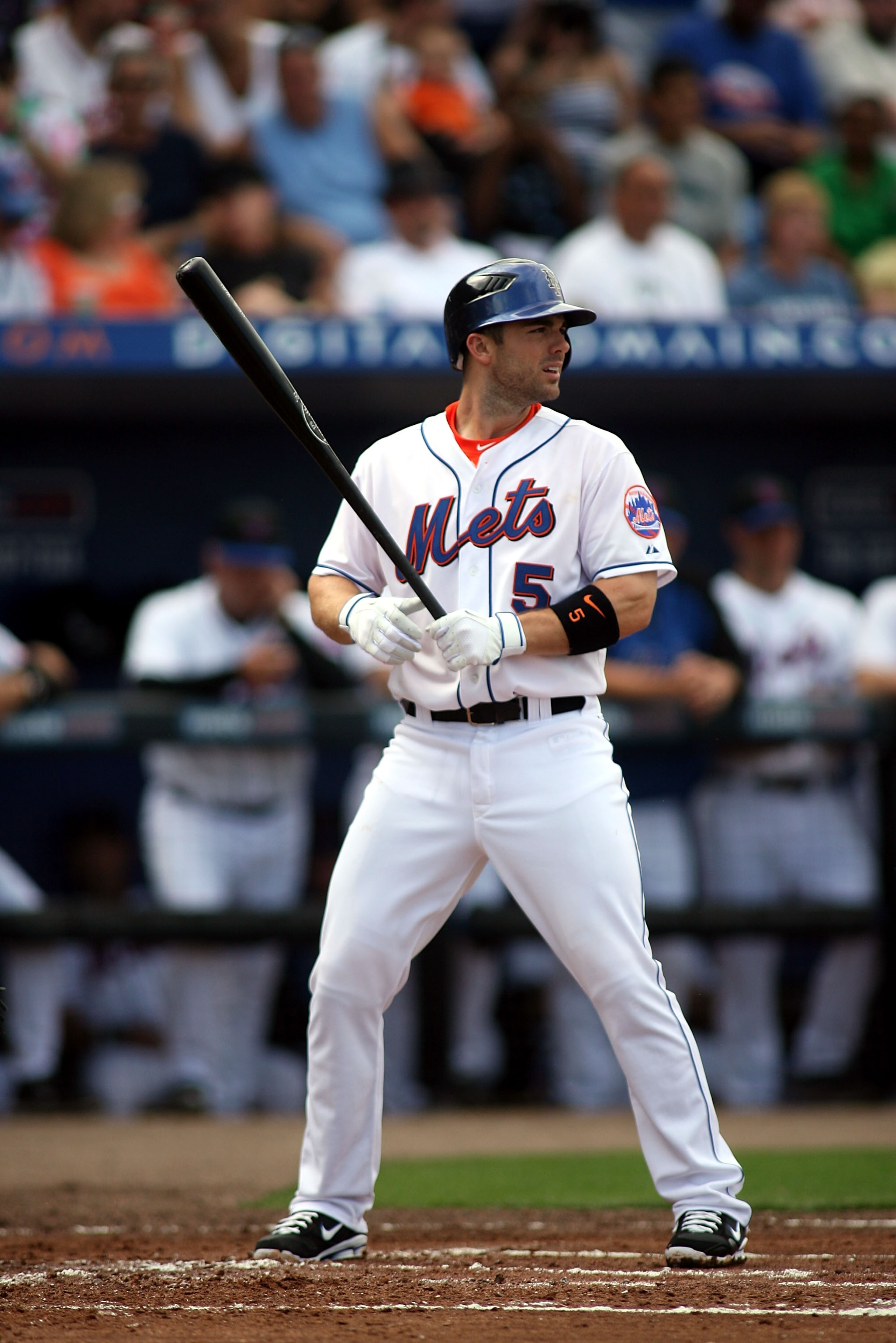 PORT ST. LUCIE, FL - FEBRUARY 26: Third baseman David Wright #5 bats against the Atlanta Braves at Digital Domain Park on February 26, 2011 in Port St. Lucie, Florida.  (Photo by Marc Serota/Getty Images)