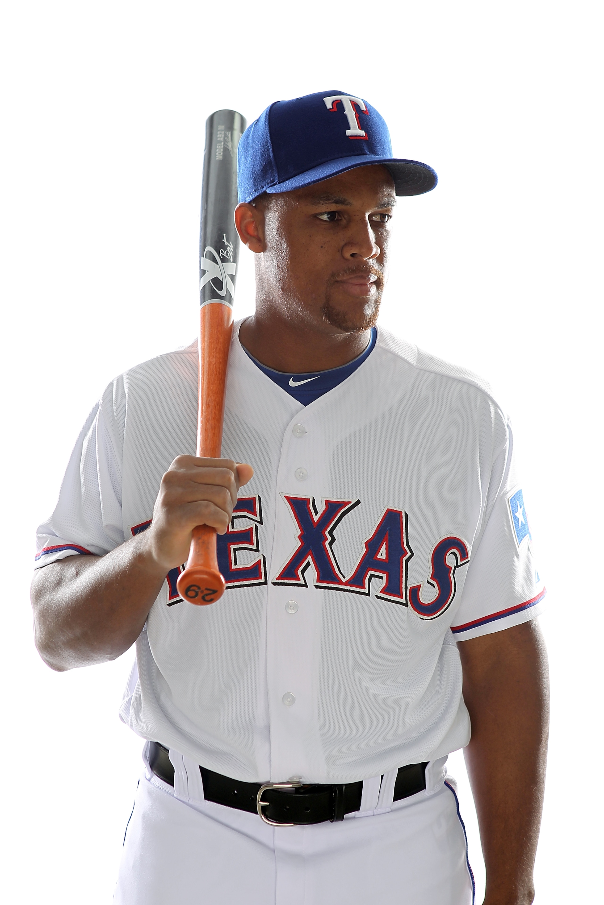 SURPRISE, AZ - FEBRUARY 25:  Adrian Beltre #29 of the Texas Rangers poses for a portrait during Spring Training Media Day on February 25, 2011 at Surprise Stadium in Surprise, Arizona.  (Photo by Jonathan Ferrey/Getty Images)