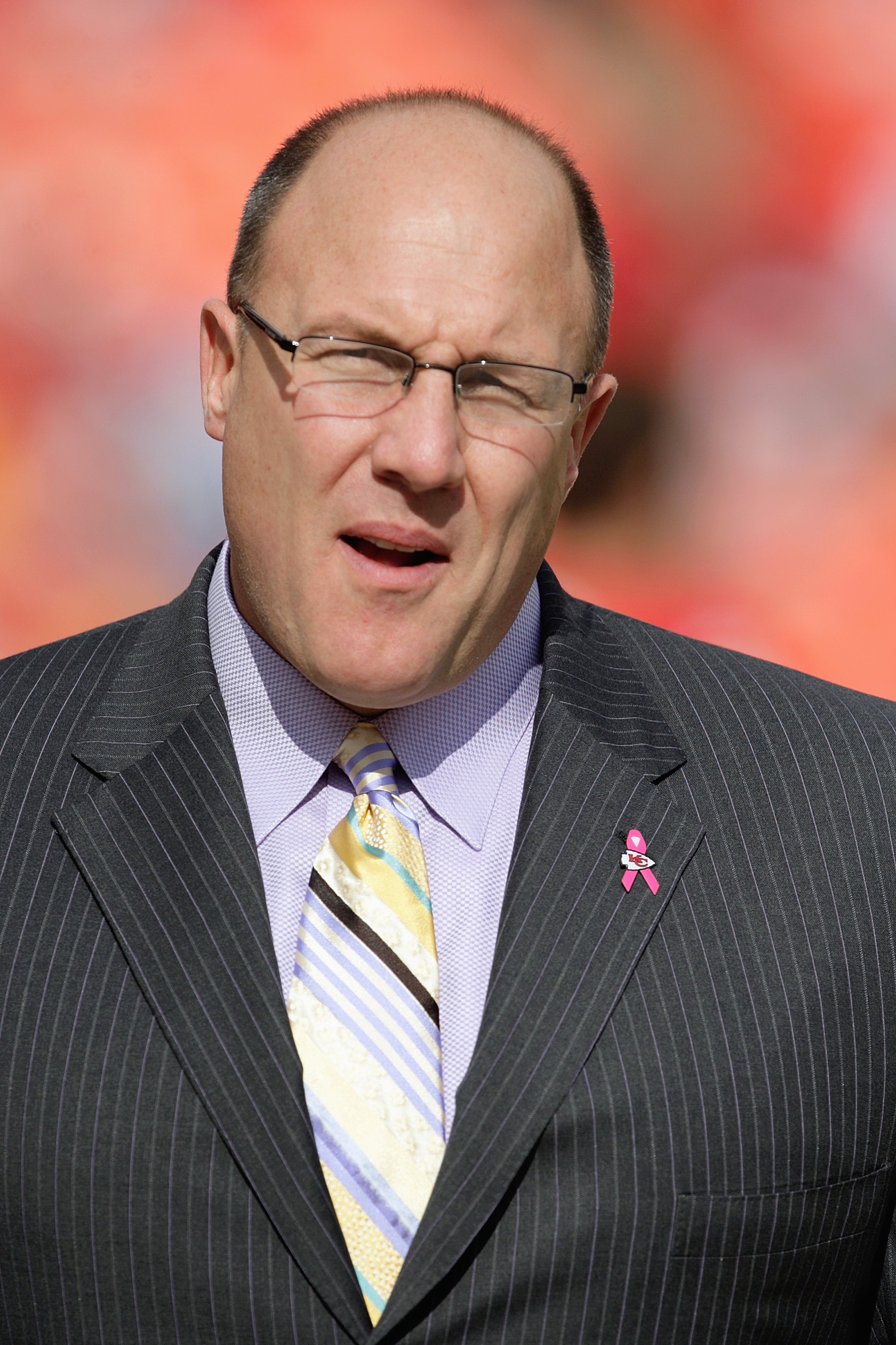 KANSAS CITY, MO - OCTOBER 25:  General Manager Scott Pioli of the Kansas City Chiefs walks on the field before the game against the San Diego Chargers on October 25, 2009 at Arrowhead Stadium in Kansas City, Missouri. (Photo by Jamie Squire/Getty Images)