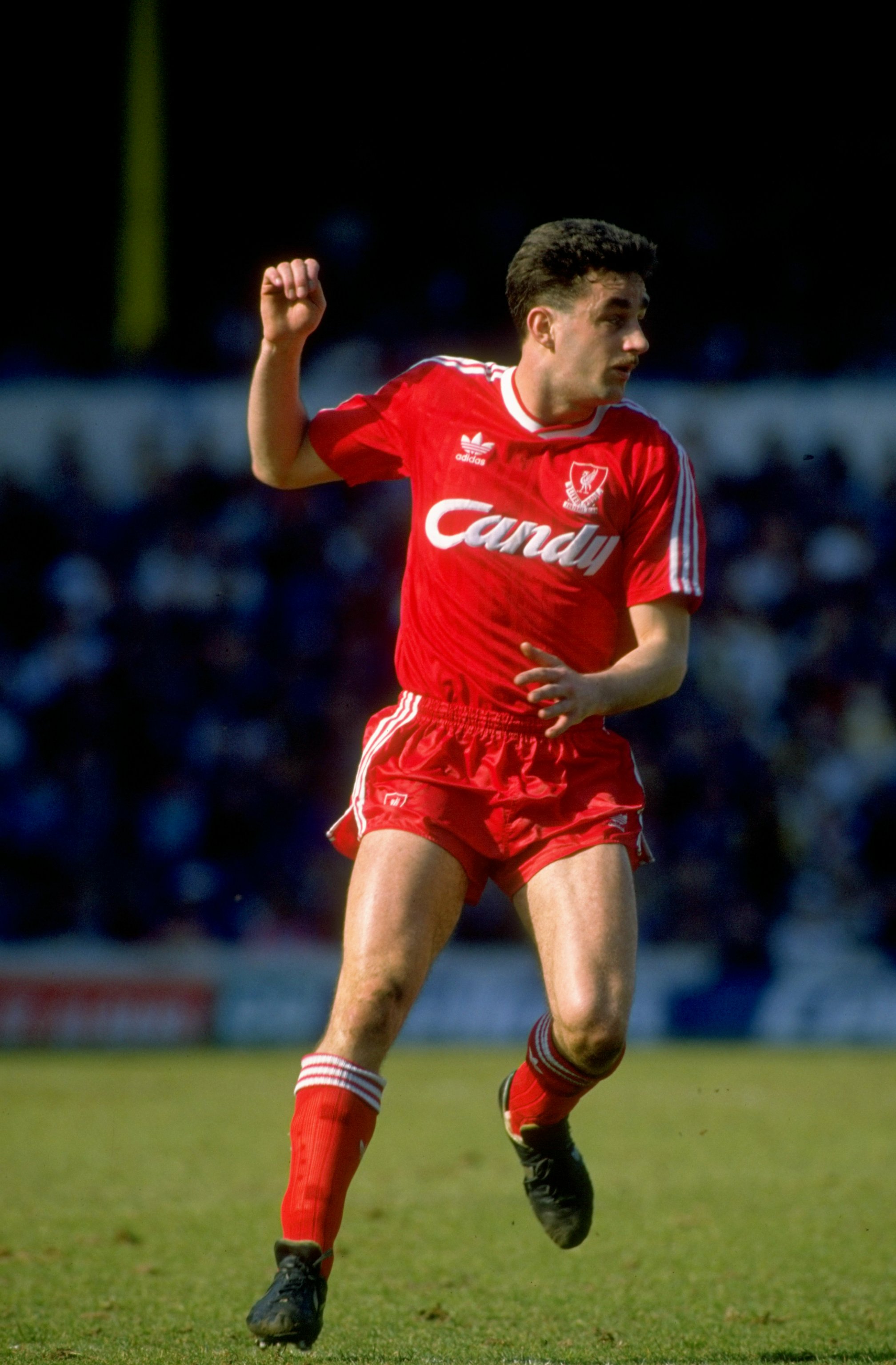 1989:  John Aldridge of Liverpool in action during a Barclays Division One match played at Anfield in Liverpool, England. \ Mandatory Credit: Allsport UK /Allsport