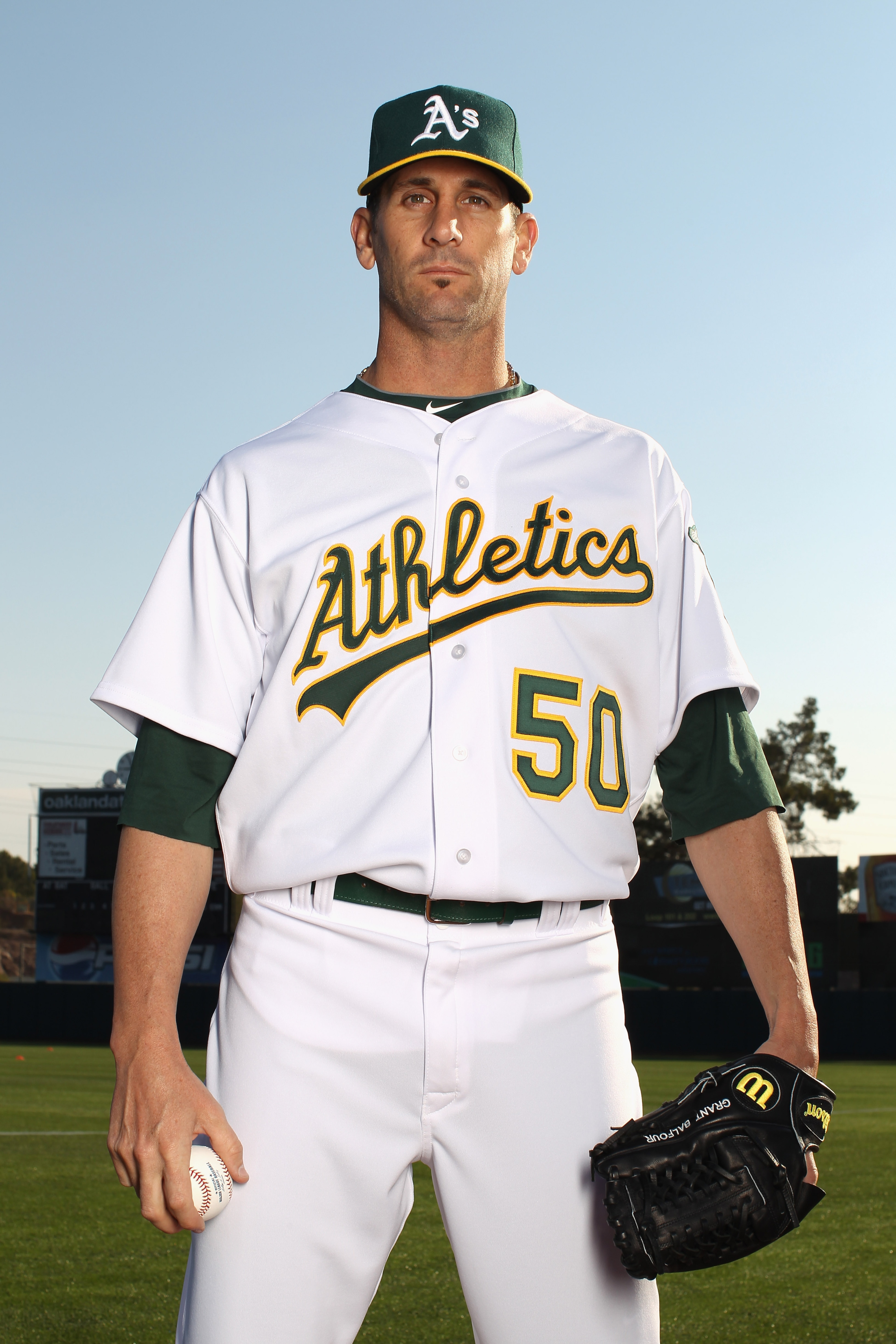 PHOENIX, AZ - FEBRUARY 24:  Grant Balfour #50 of the Oakland Athletics poses for a portrait during media photo day at Phoenix Municipal Stadium on February 24, 2011 in Phoenix, Arizona.  (Photo by Ezra Shaw/Getty Images)