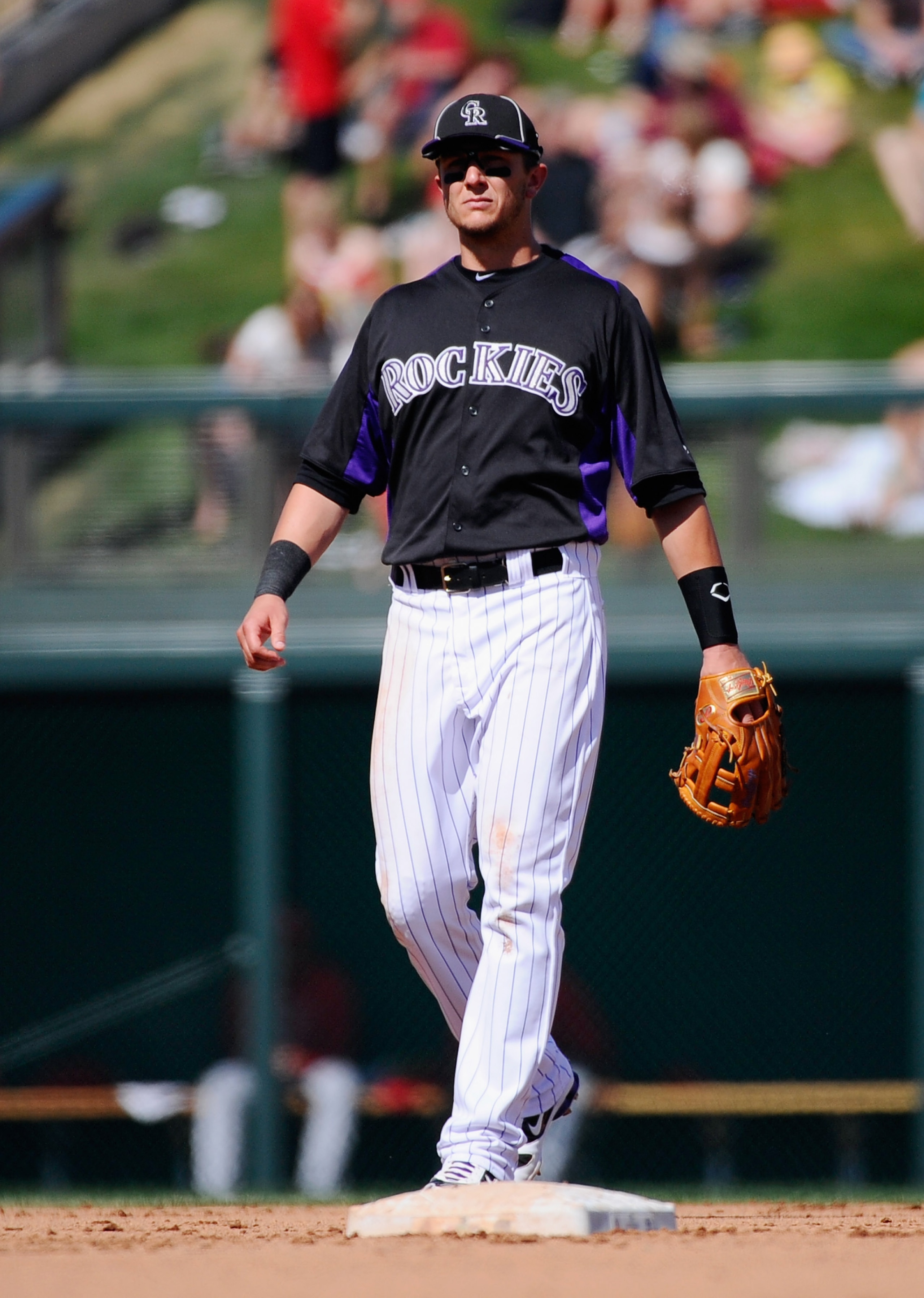 SCOTTSDALE, AZ - MARCH 14: Troy Tulowitzki #2 of the Colorodo Rockies against the Cincinnati Reds  during the spring training baseball game at Salt River Fields at Talking Stick on March 14, 2011 in Scottsdale, Arizona.  (Photo by Kevork Djansezian/Getty
