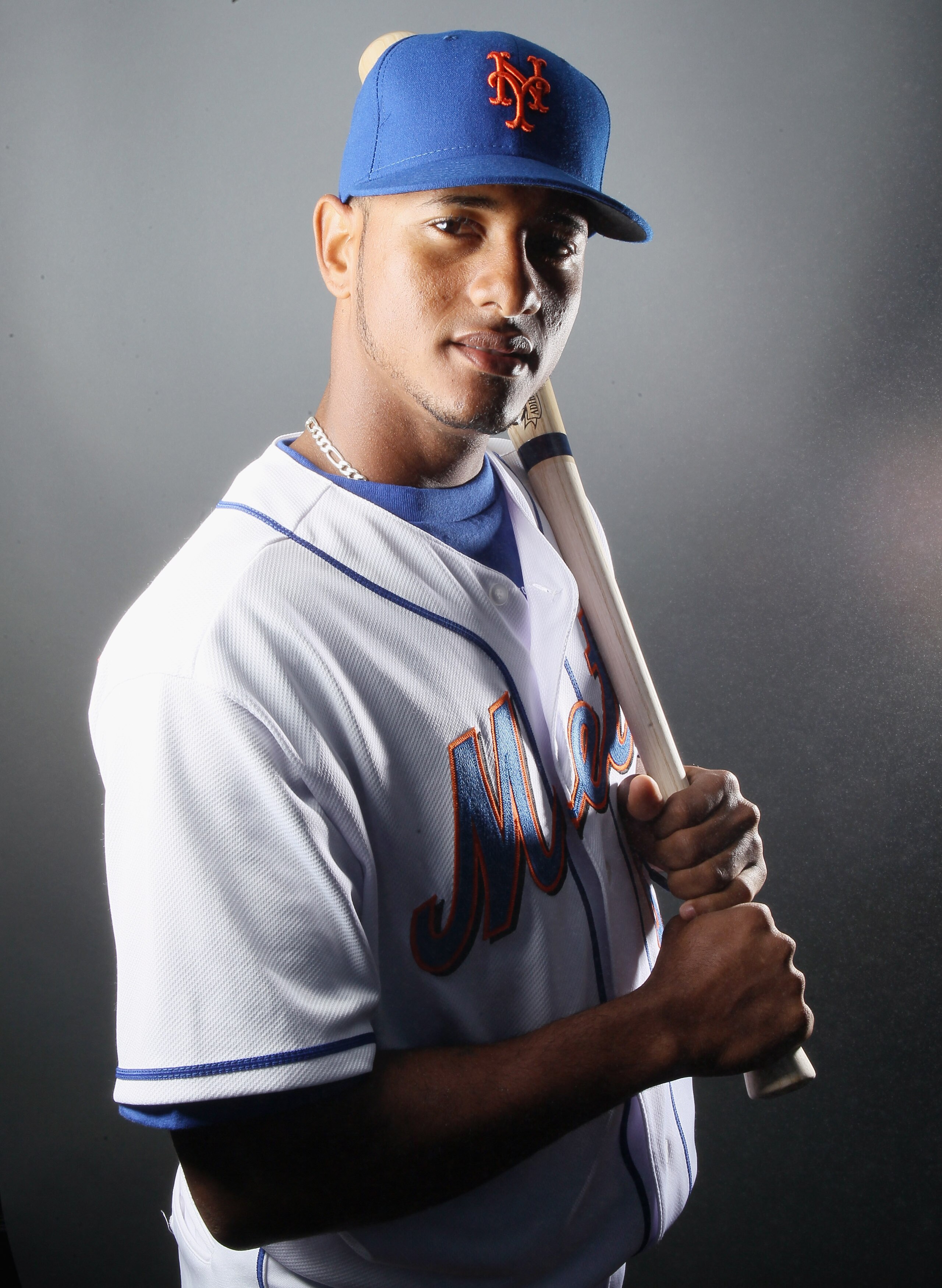 PORT ST. LUCIE, FL - FEBRUARY 24:  RY 24:  Jordany Valdespin #63 of the New York Mets poses for a portrait during the New York Mets Photo Day on February 24, 2011 at Digital Domain Park in Port St. Lucie, Florida.  (Photo by Elsa/Getty Images)