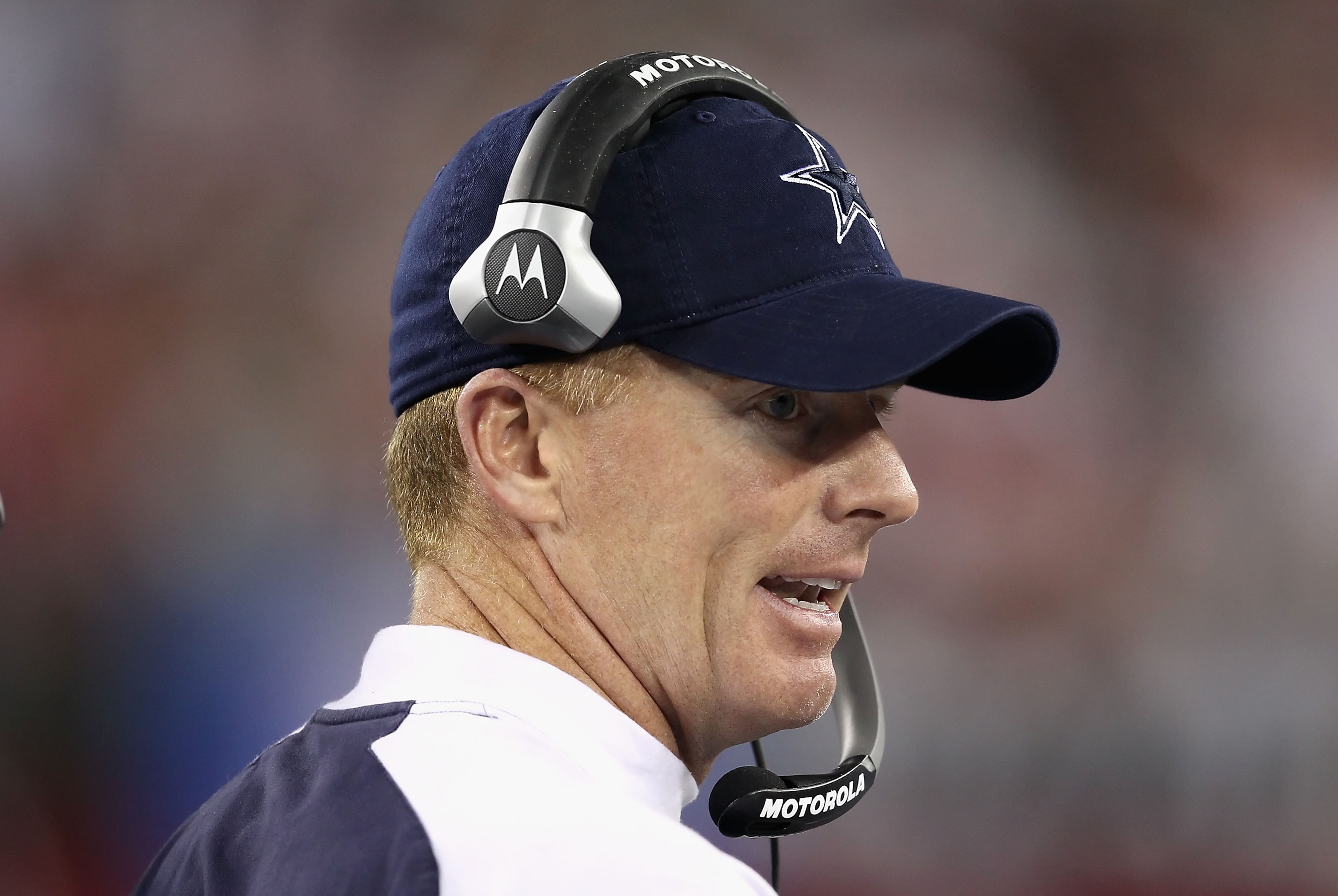 GLENDALE, AZ - DECEMBER 25:  Head coach Jason Garrett of the Dallas Cowboys watches from the sidelines during the NFL game against the Arizona Cardinals at the University of Phoenix Stadium on December 25, 2010 in Glendale, Arizona. The Cardinals defeated