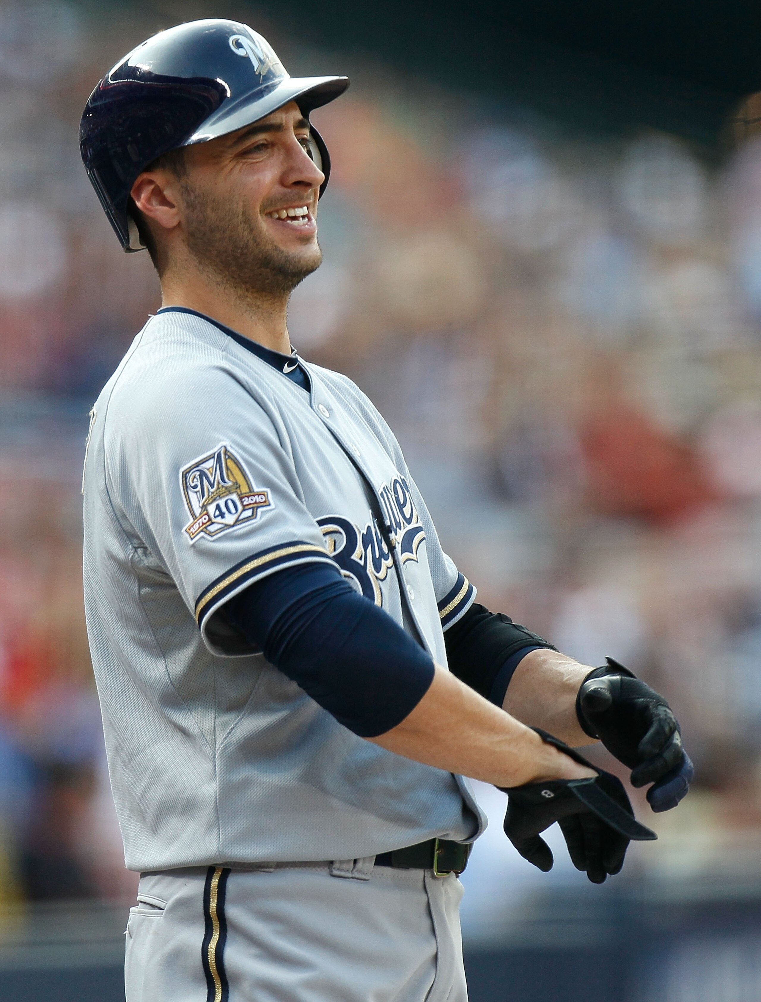 ATLANTA - JULY 15:  Ryan Braun #8 of the Milwaukee Brewers against the Atlanta Braves at Turner Field on July 15, 2010 in Atlanta, Georgia.  (Photo by Kevin C. Cox/Getty Images)