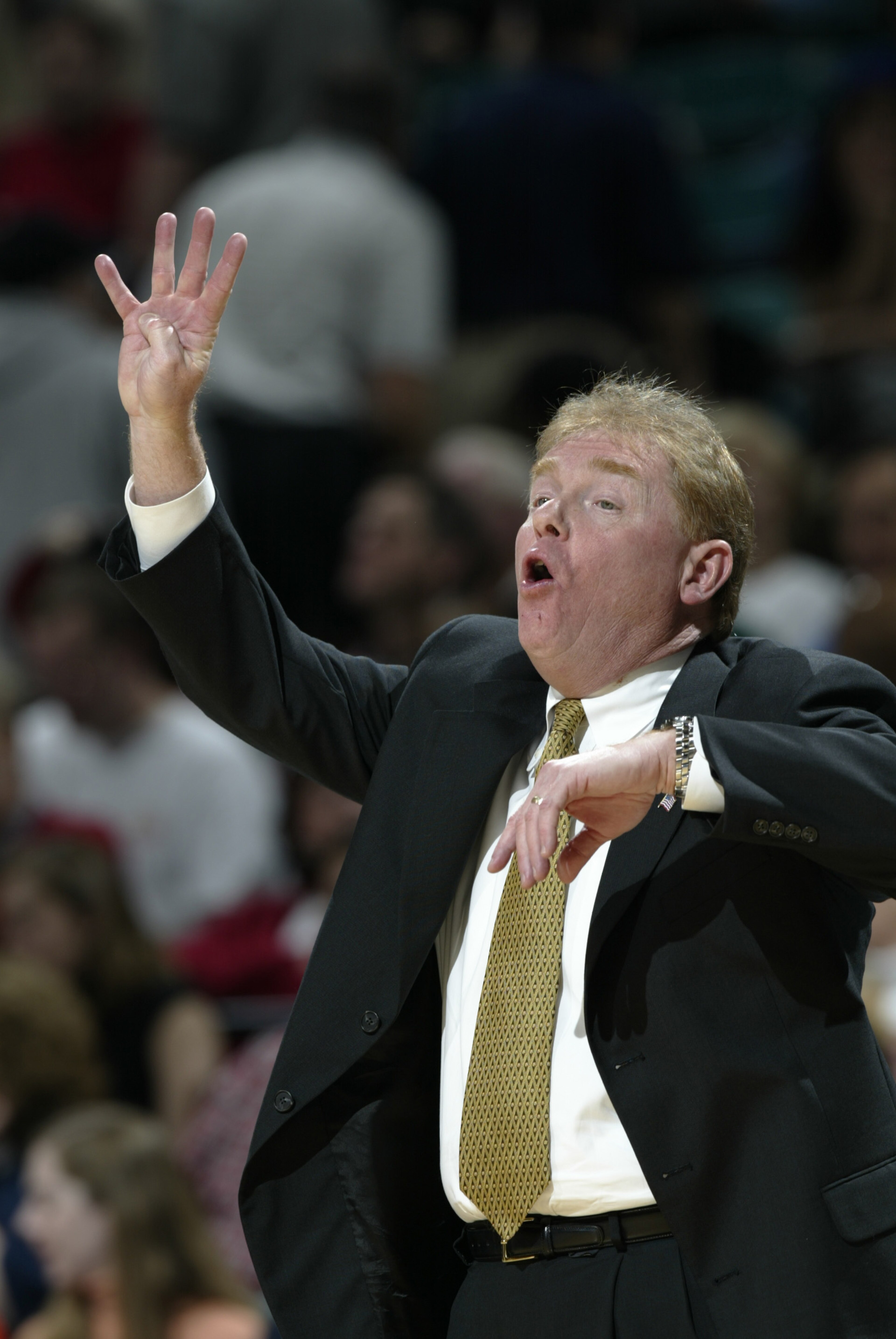 08 Mar 2002:  Head coach  Skip Prosser of Wake Forest directs the team during the ACC Tournament game against Georgia Tech at the Charlotte Coliseum in Charlotte, North Carolina. Wake Forest won 92-83. DIGITAL IMAGE Mandatory Credit: Craig Jones/Getty Ima