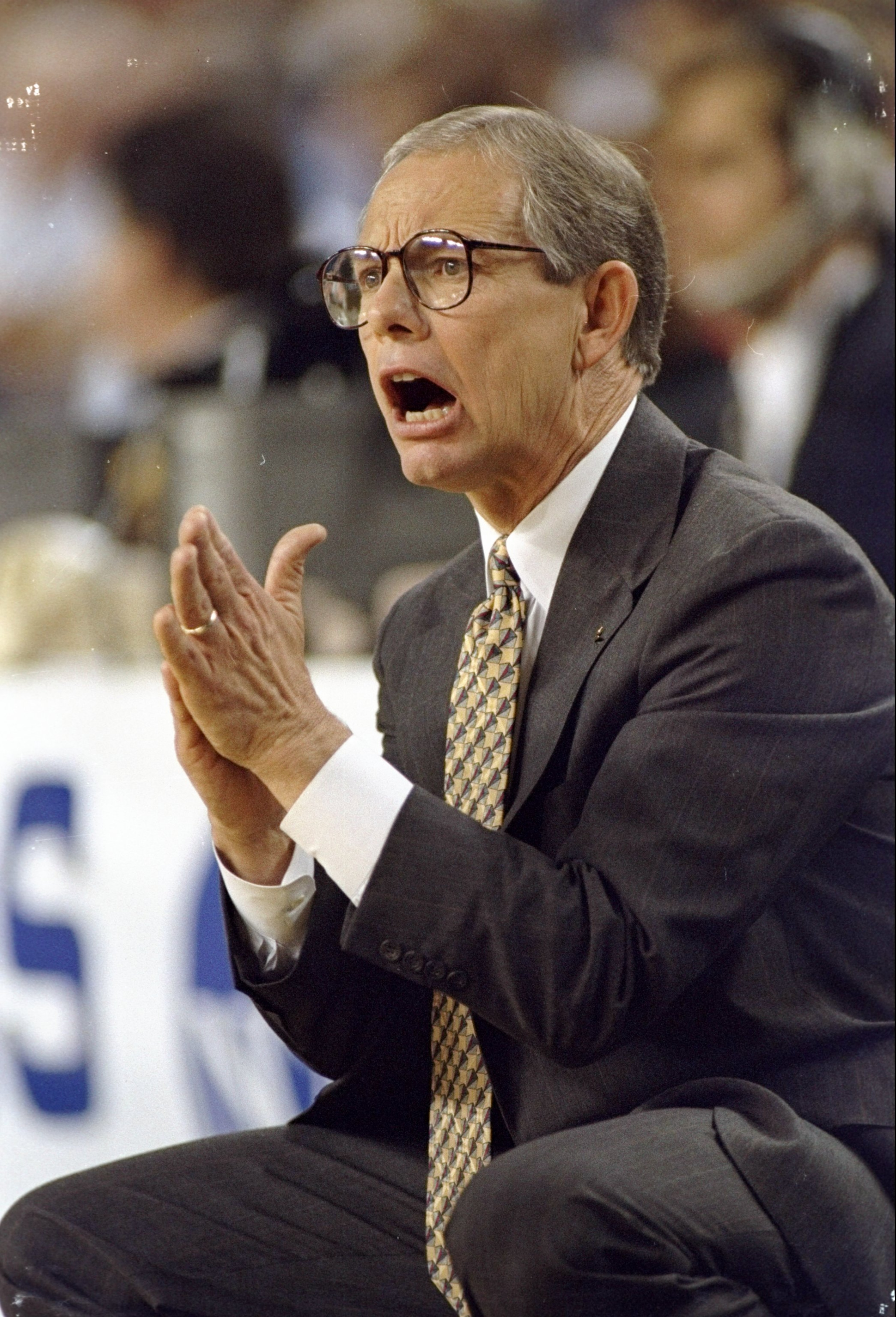 16 Mar 1995:  Head coach Dave Odom of the Wake Forest Demon Deacons yells during a game against the North Carolina A&T Aggies.  Wake Forest won the game, 79-47. Mandatory Credit: Doug Pensinger  /Allsport