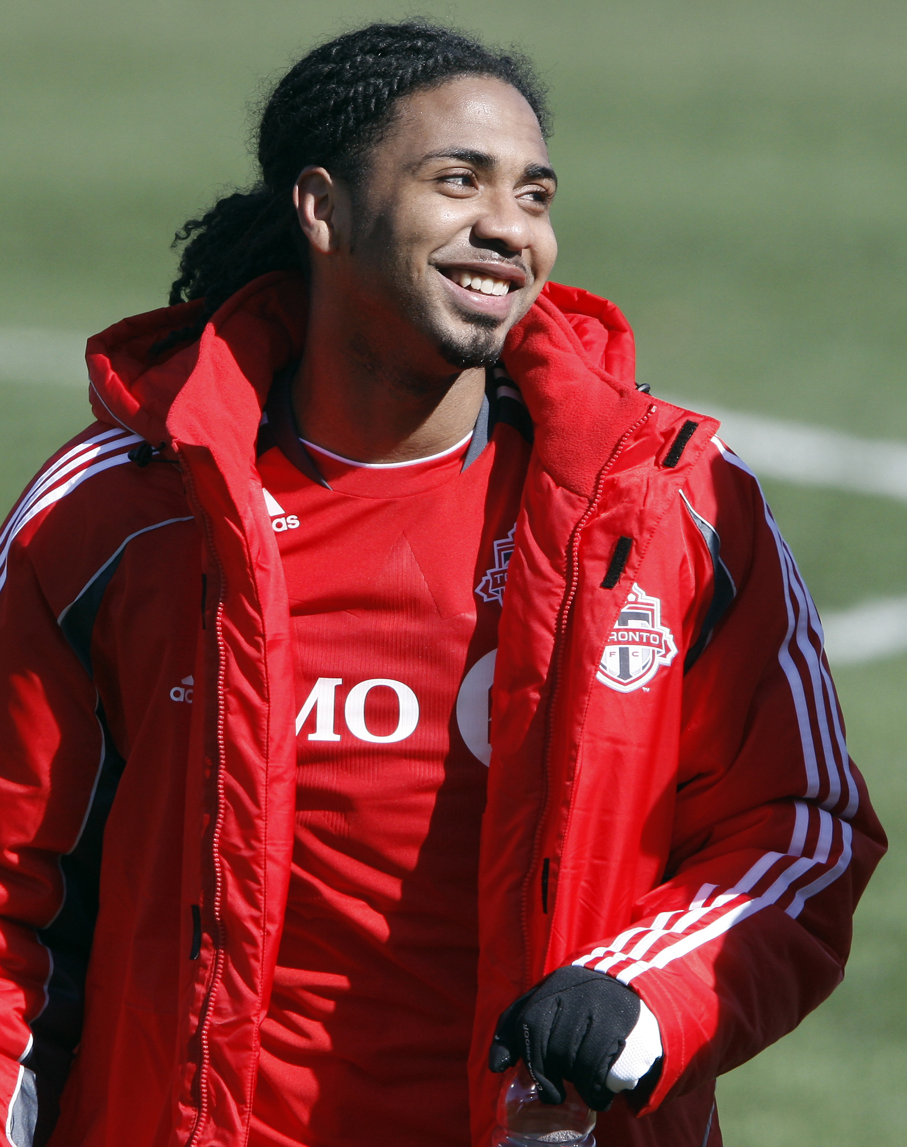 TORONTO, CANADA - MARCH 26: Javier Martina #33 of Toronto FC celebrates his 2 goals, to win 2-0 over Portland Timbers during MLS action at BMO Field March 26, 2011 in Toronto, Ontario, Canada. (Photo by Abelimages/Getty Images)