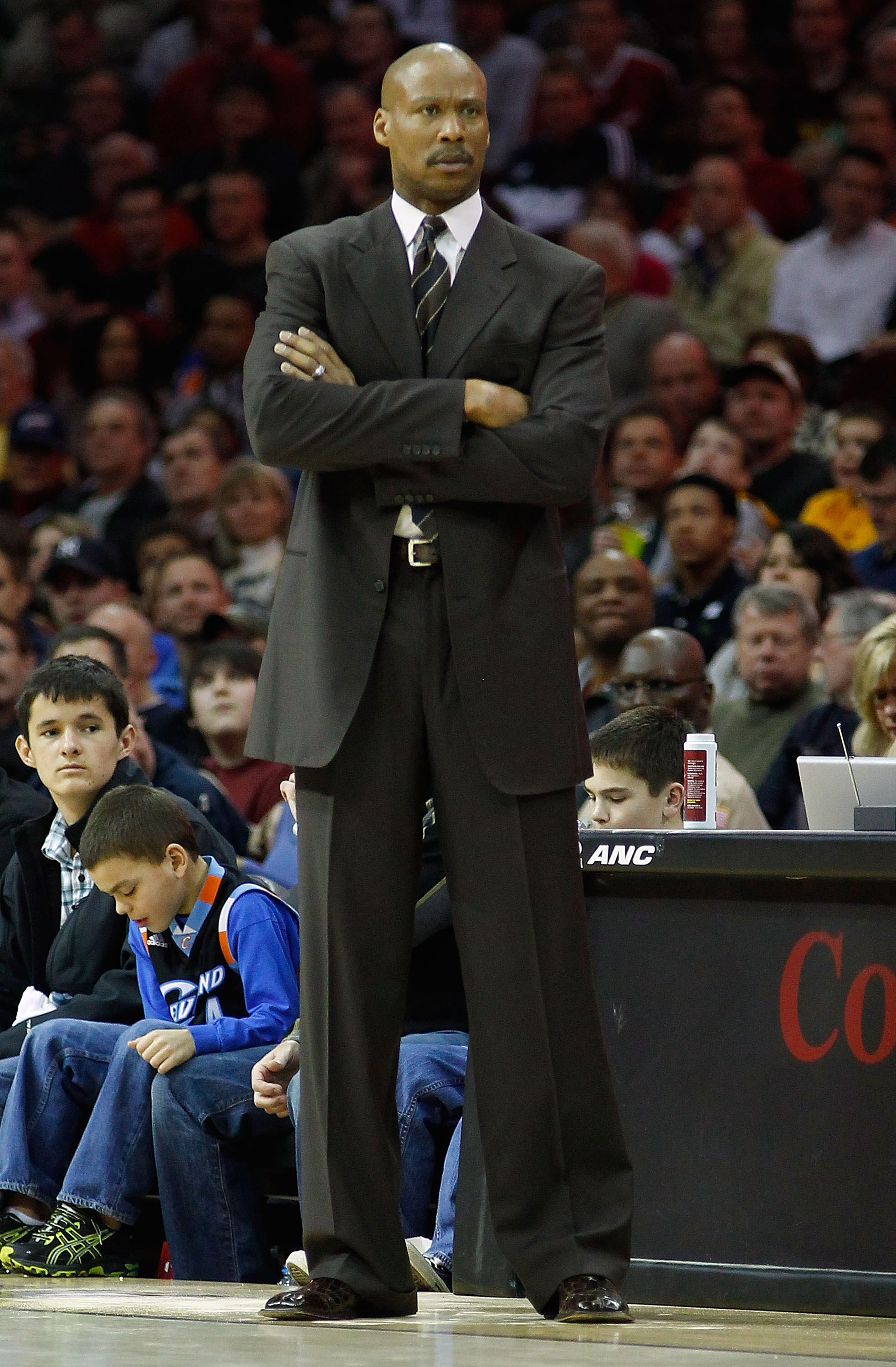 CLEVELAND - FEBRUARY 25:  Head coach Byron Scott of the Cleveland Cavaliers watches his team play against the New York Knicks during the game on February 25, 2011 at Quicken Loans Arena in Cleveland, Ohio. NOTE TO USER: User expressly acknowledges and agr
