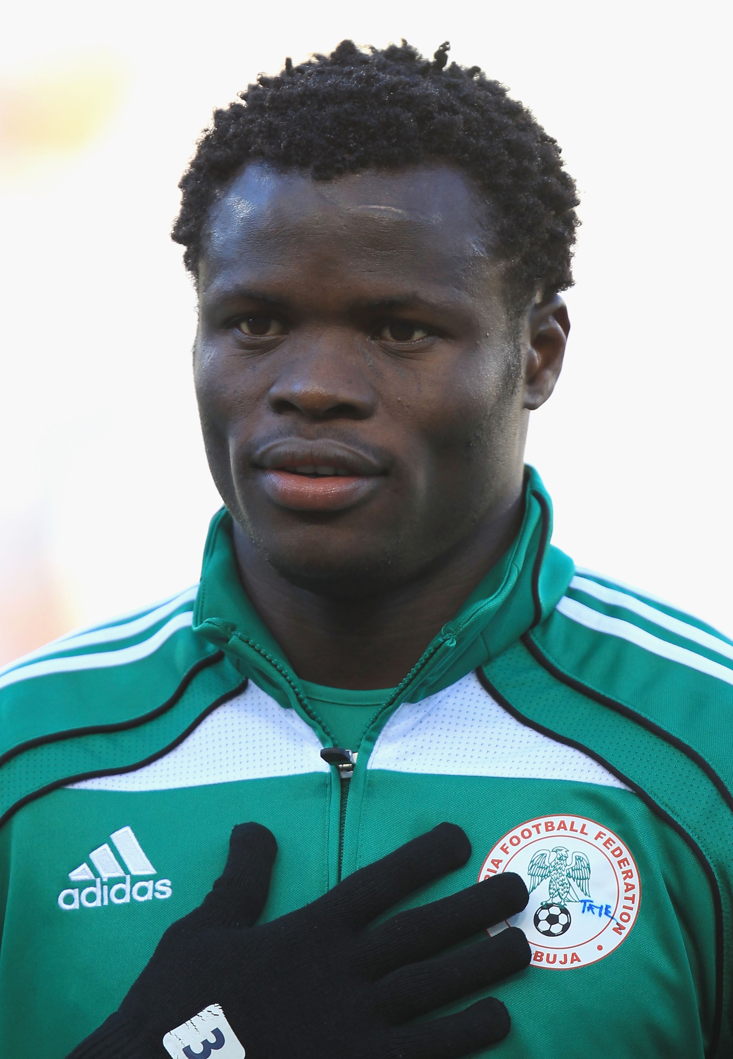 BLOEMFONTEIN, SOUTH AFRICA - JUNE 17:  Taye Taiwo of Nigeria during the 2010 FIFA World Cup South Africa Group B match between Greece and Nigeria at the Free State Stadium on June 17, 2010 in Mangaung/Bloemfontein, South Africa.  (Photo by Martin Rose/Get