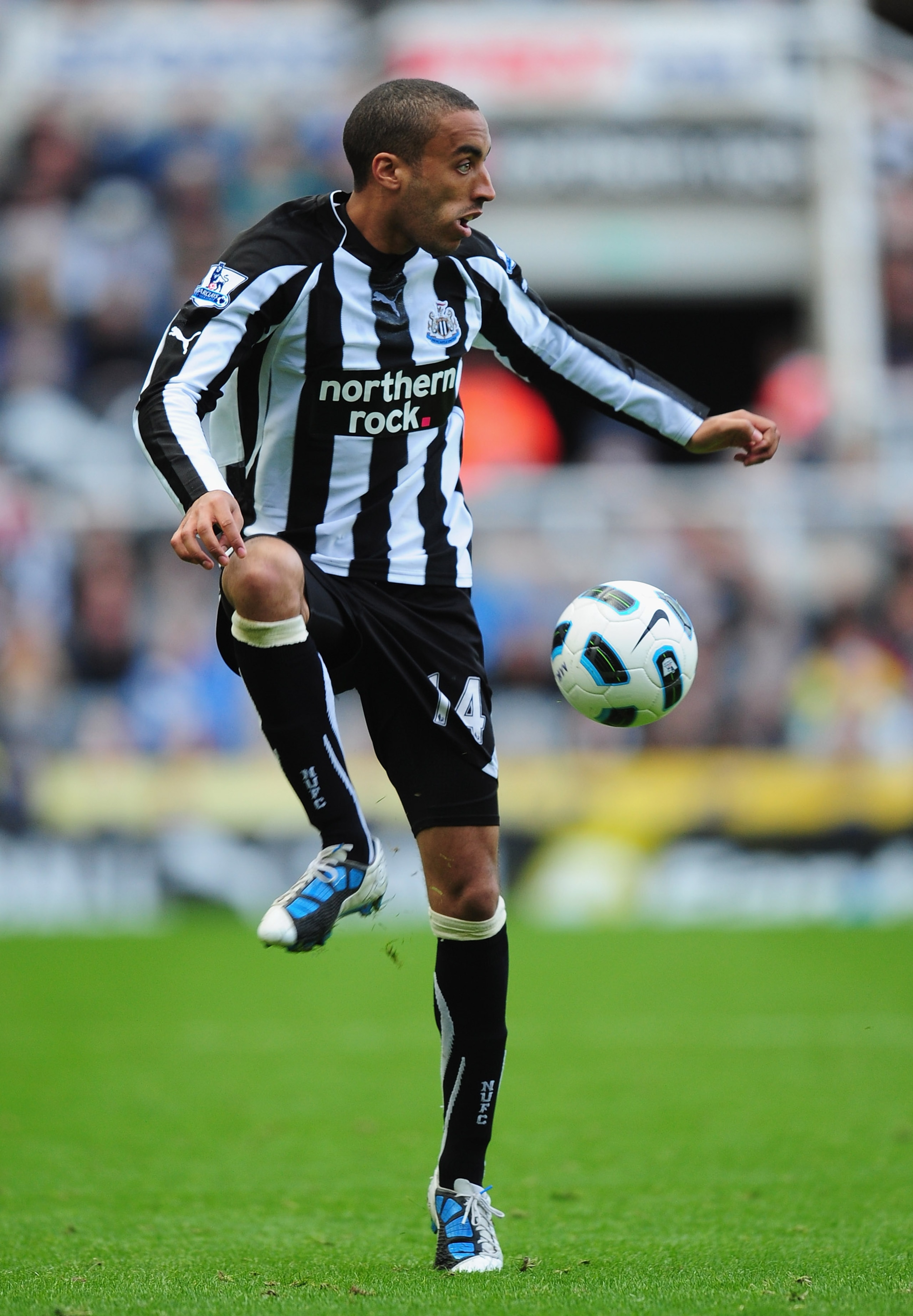 NEWCASTLE UPON TYNE, ENGLAND - SEPTEMBER 26:  James Perch of Newcastle United in action during the Barclays Premier League match between Newcastle United and Stoke City at St James' Park on September 26, 2010 in Newcastle upon Tyne, England.  (Photo by Mi