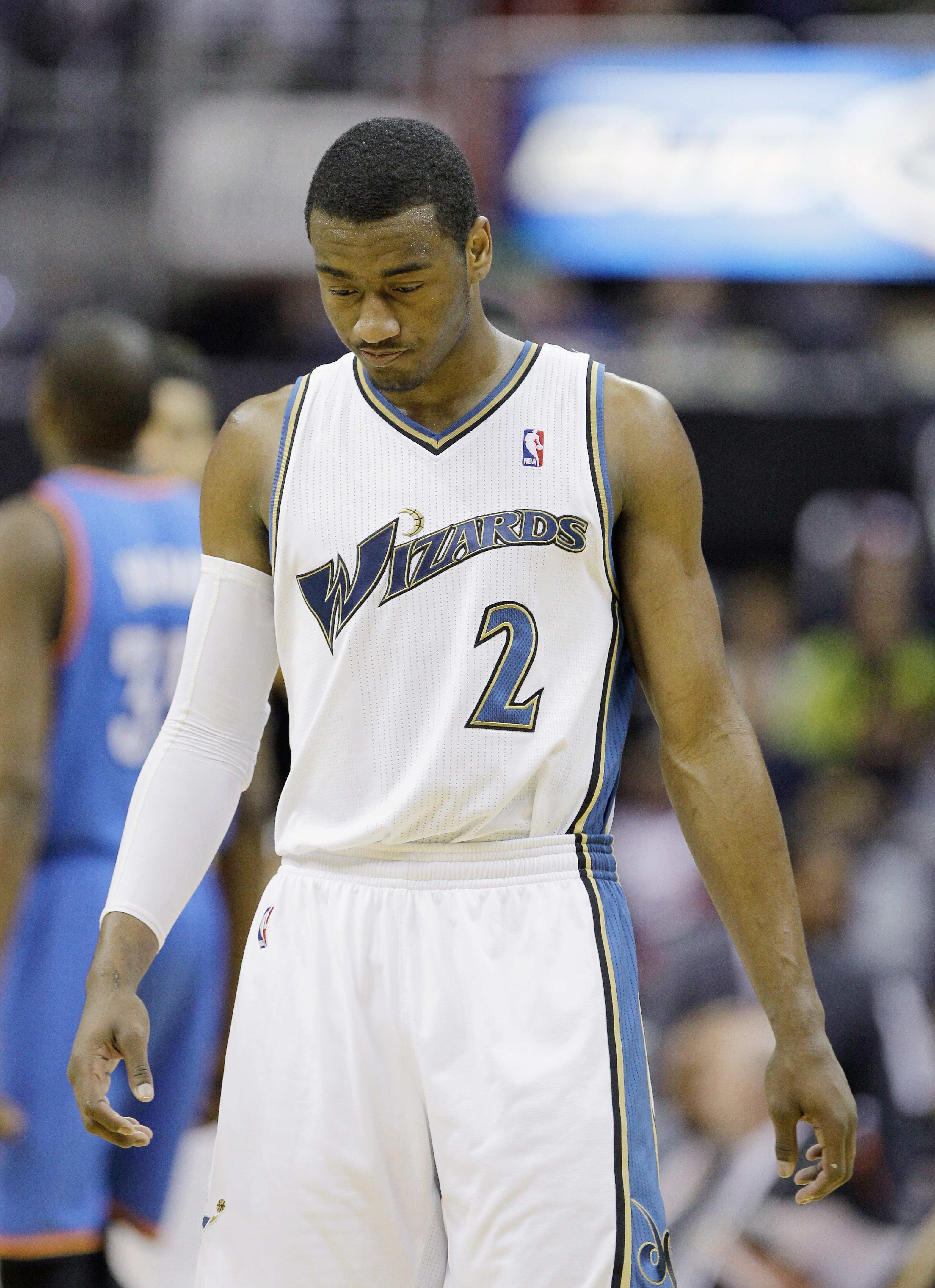 WASHINGTON, DC - MARCH 14: John Wall #2 of the Washington Wizards against the Oklahoma City Thunder during the first half at the Verizon Center on March 14, 2011 in Washington, DC. NOTE TO USER: User expressly acknowledges and agrees that, by downloading