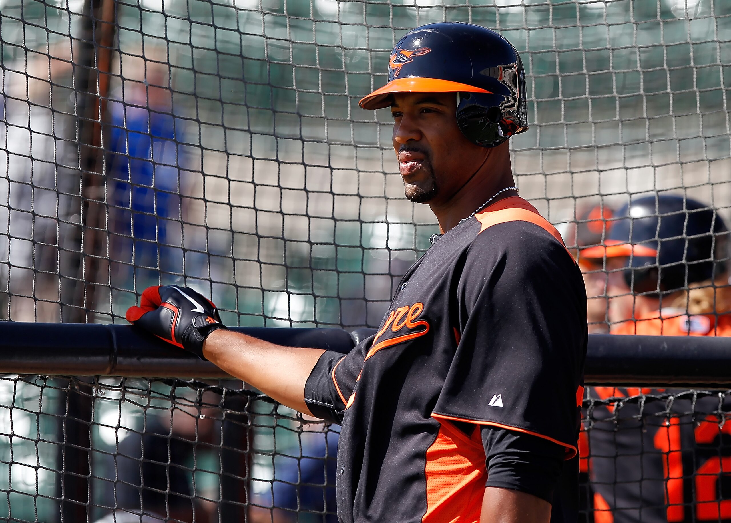 SARASOTA, FL - MARCH 03:  Infielder Derrek Lee #25 of the Baltimore Orioles takes batting practice just before the Grapefruit League Spring Training Game against the Minnesota Twins at Ed Smith Stadium on March 3, 2011 in Sarasota, Florida.  (Photo by J.