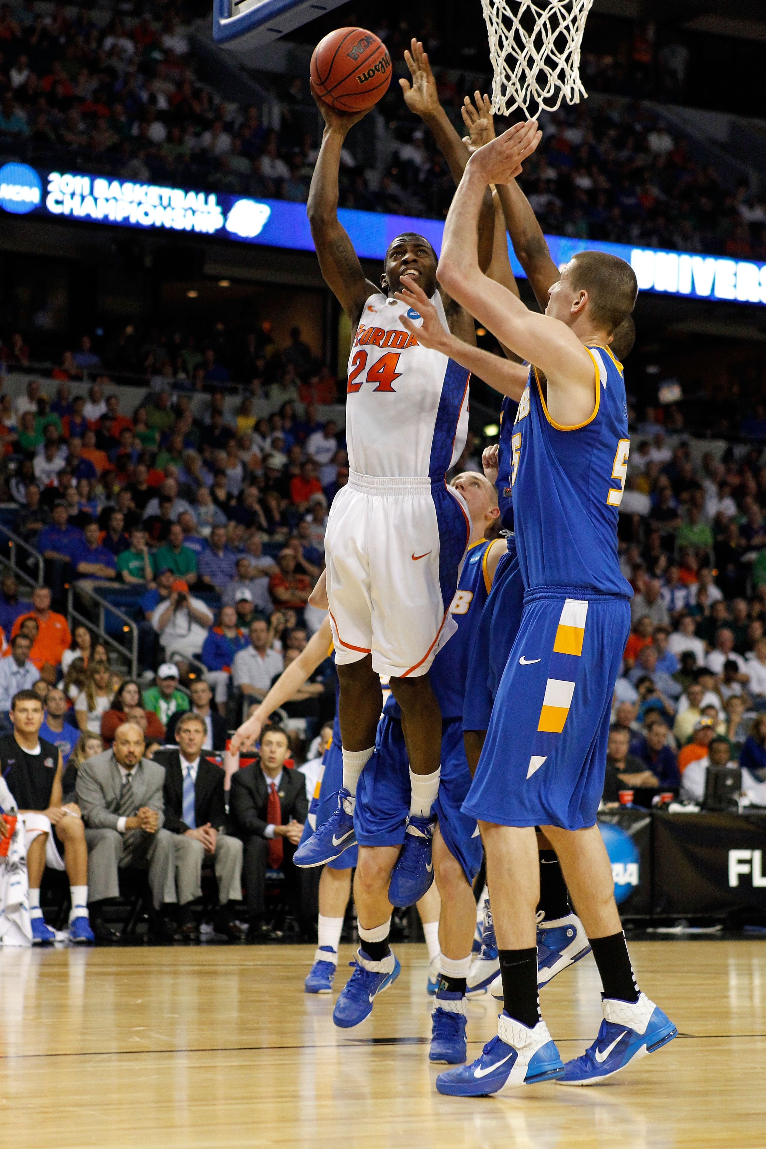 TAMPA, FL - MARCH 17:  Casey Prather #24 of the Florida Gators attempts a shot against the UC Santa Barbara Gauchos during the second round of the 2011 NCAA men's basketball tournament at St. Pete Times Forum on March 17, 2011 in Tampa, Florida. Florida w