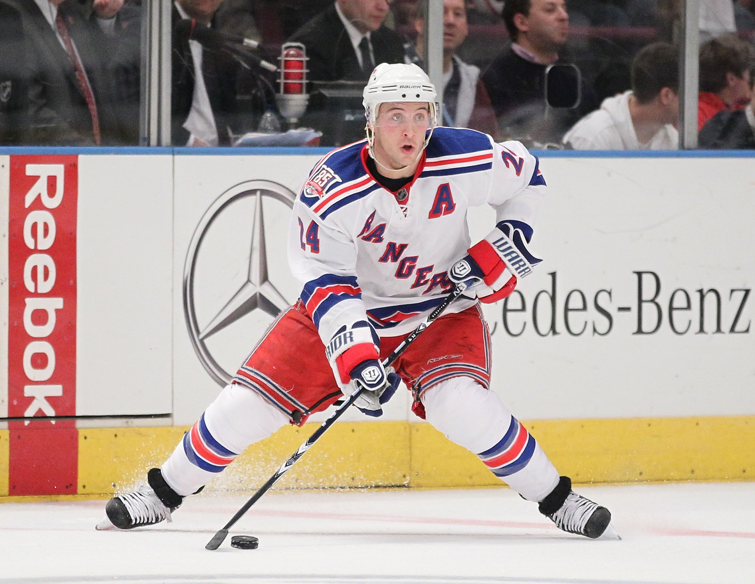 NEW YORK - MARCH 6:  Ryan Callahan #24 of the New York Rangers in action against the Philadelphia Flyers during their game on March 6, 2011 at Madison Square Garden in New York City, New York.  (Photo by Al Bello/Getty Images)