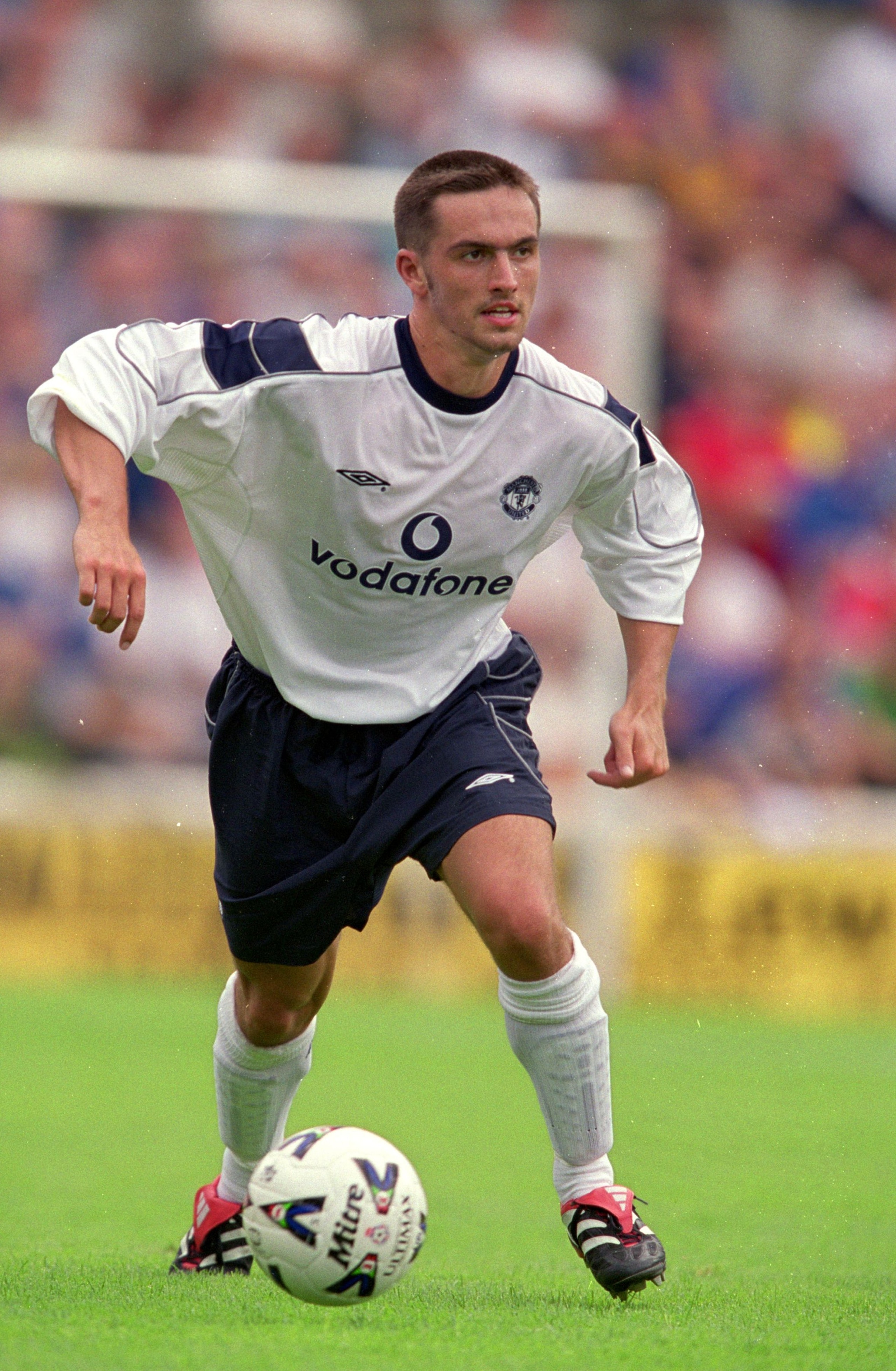 30 Jul 2000: Michael Clegg of Manchester United in action during the Pre-Season Friendly match against Shrewsbury Town at Gay Meadow, in Shrewsbury, England. Manchester United won the match 8-1. \ Mandatory Credit: Ben Radford /Allsport 30 Jul 2000: Michael Clegg of Manchester United in action during the Pre-Season Friendly match against Shrewsbury Town at Gay Meadow, in Shrewsbury, England. Manchester United won the match 8-1. \ Mandatory Credit: Ben Radford /Allsport