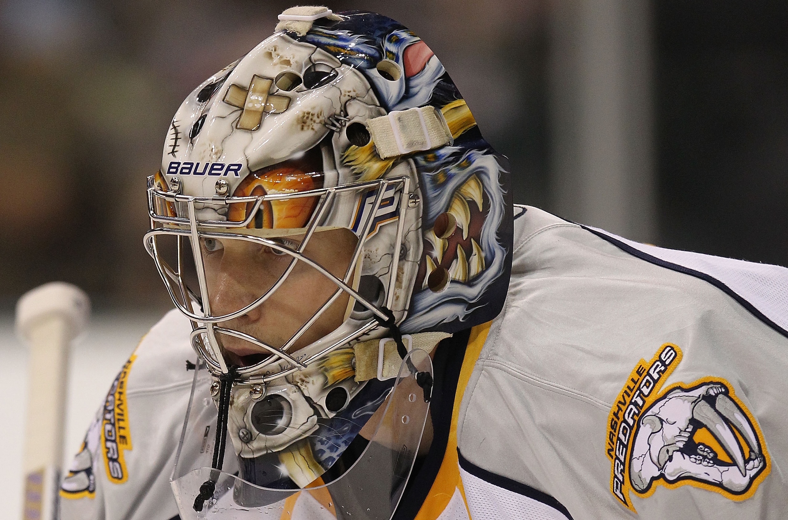 DALLAS, TX - FEBRUARY 26:  Goaltender Pekka Rinne #35 of the Nashville Predators at American Airlines Center on February 26, 2011 in Dallas, Texas.  (Photo by Ronald Martinez/Getty Images)