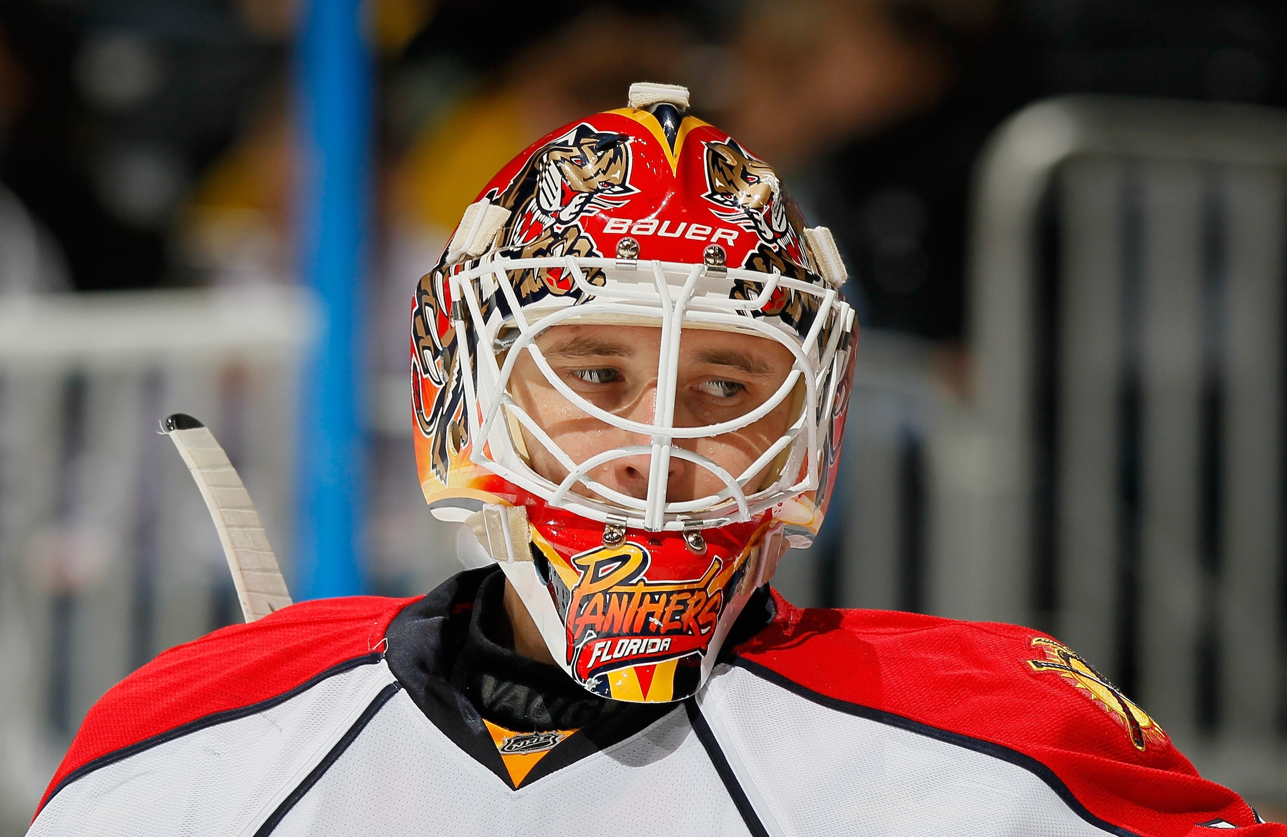 ATLANTA, GA - FEBRUARY 25:  Goaltender Tomas Vokoun #29 of the Florida Panthers looks on against the Atlanta Thrashers at Philips Arena on February 25, 2011 in Atlanta, Georgia.  (Photo by Kevin C. Cox/Getty Images)