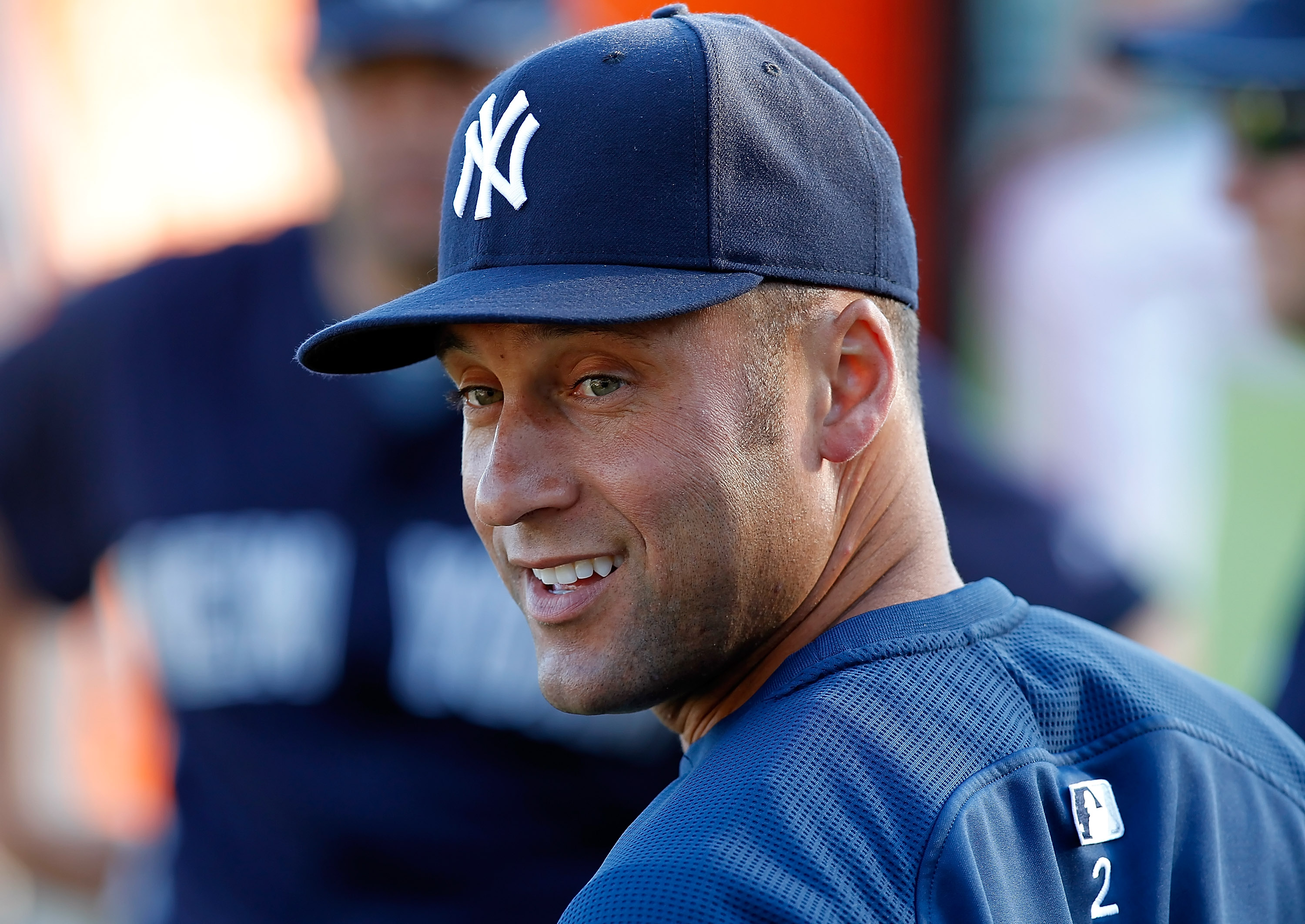 SARASOTA, FL - MARCH 07:  Infielder Derek Jeter #2 of the New York Yankees warms up just prior to the start of the Grapefruit League Spring Training Game against the Baltimore Orioles at Ed Smith Stadium on March 7, 2011 in Sarasota, Florida.  (Photo by J