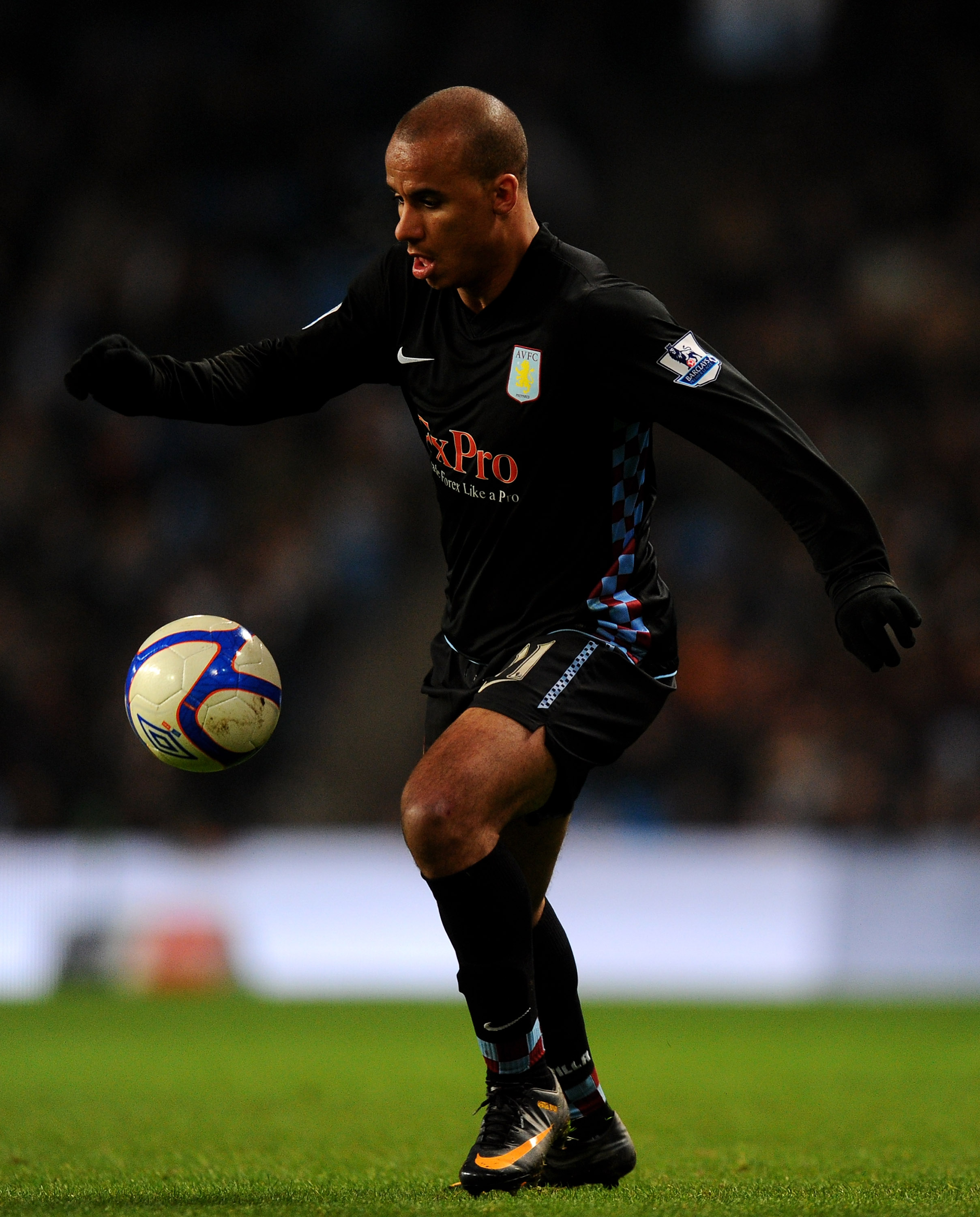MANCHESTER, ENGLAND - MARCH 02:   Gabriel Agbonlahor of Aston Villa in action during the FA Cup sponsored by E.On Fifth Round match between Manchester City and Aston Villa at the City of Manchester Stadium on March 2, 2011 in Manchester, England.  (Photo