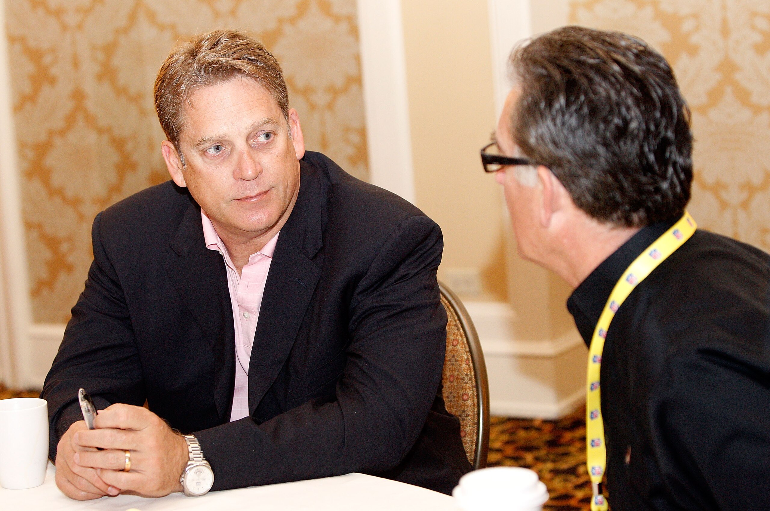 NEW ORLEANS, LA - MARCH 22: Jacksonville Jaquars head coach Jack Del Rio answers questions from the media during the NFL Annual Meetings at the Roosevelt Hotel on March 22, 2011 in New Orleans, Louisiana. Despite a NFL owners imposed lockout in effect si NEW ORLEANS, LA - MARCH 22: Jacksonville Jaquars head coach Jack Del Rio answers questions from the media during the NFL Annual Meetings at the Roosevelt Hotel on March 22, 2011 in New Orleans, Louisiana. Despite a NFL owners imposed lockout in effect si