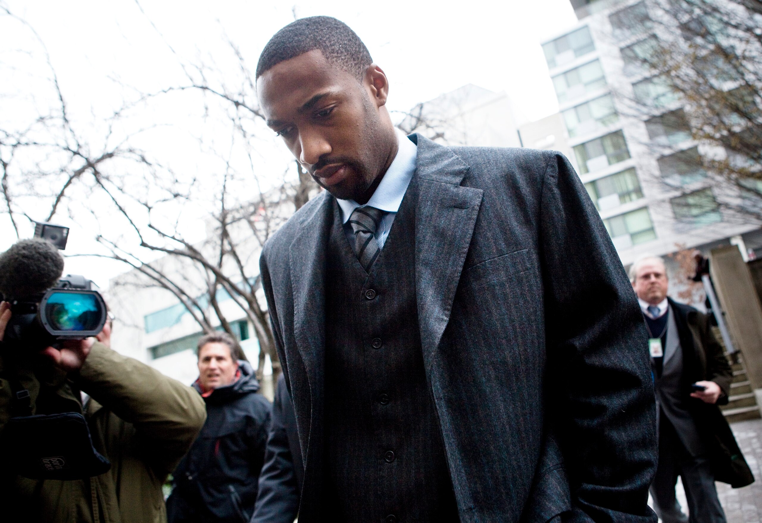 WASHINGTON -  JANUARY 15:  NBA player Gilbert Arenas arries at District of Columbia Court January 15, 2010 in Washington, DC.  The Washington Wizards star was to appear in court to answer to felony charges for bringing gun into the Wizards locker room.  (