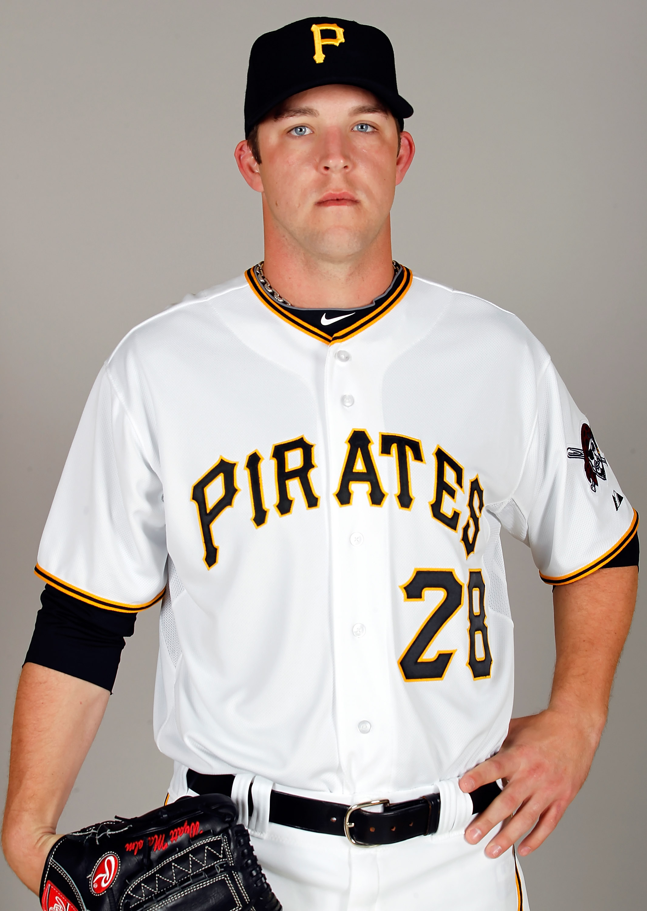 BRADENTON, FL - FEBRUARY 20:  Pitcher Paul Maholm #28 of the Pittsburgh Pirates poses for a photo during photo day at Pirate City on February 20, 2011 in Bradenton, Florida.  (Photo by J. Meric/Getty Images)