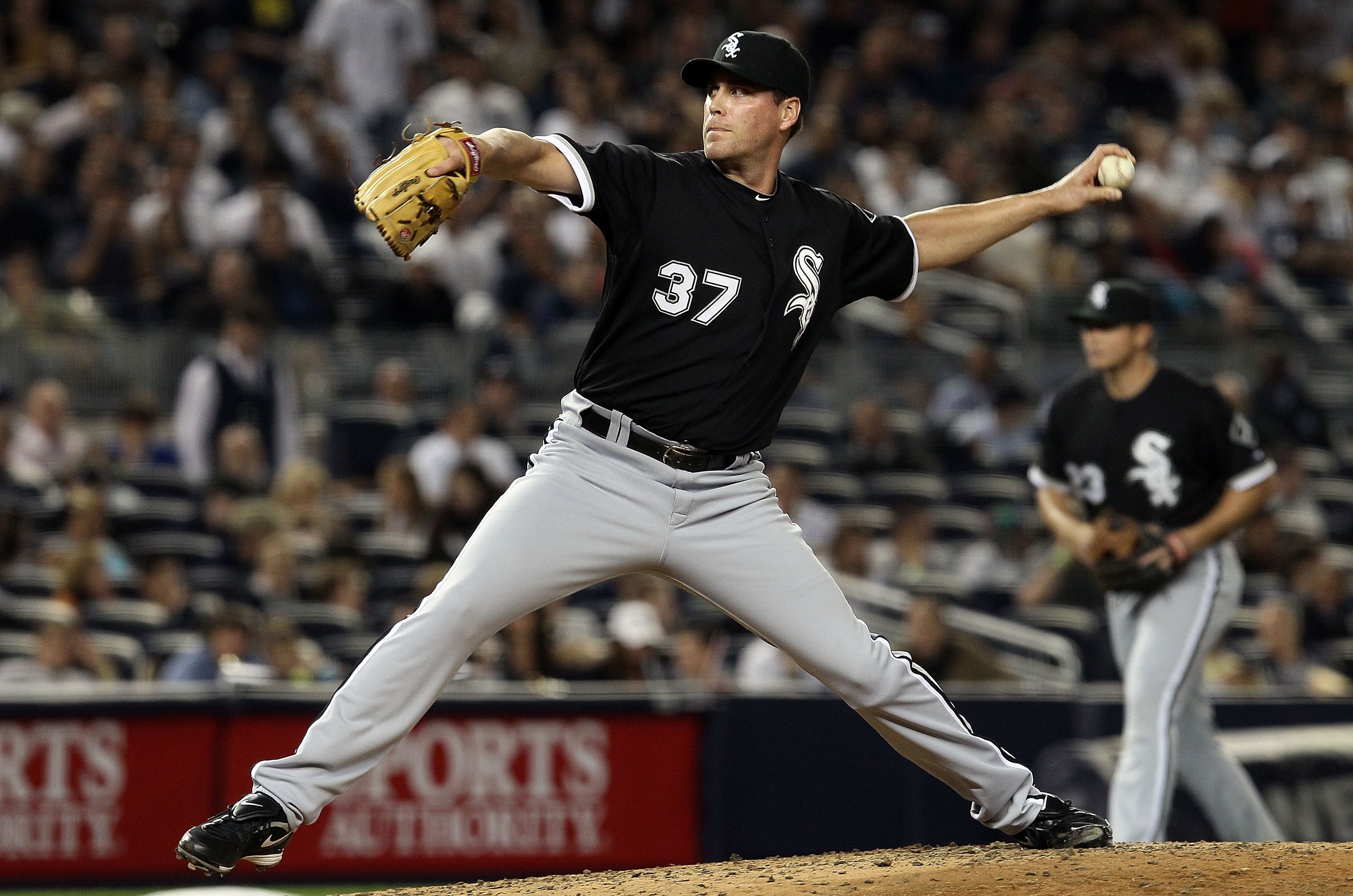 NEW YORK - APRIL 30:  Matt Thornton #37 of the Chicago White Sox pitches against the New York Yankees on April 30, 2010 at Yankee Stadium in the Bronx borough of New York City.  (Photo by Jim McIsaac/Getty Images)