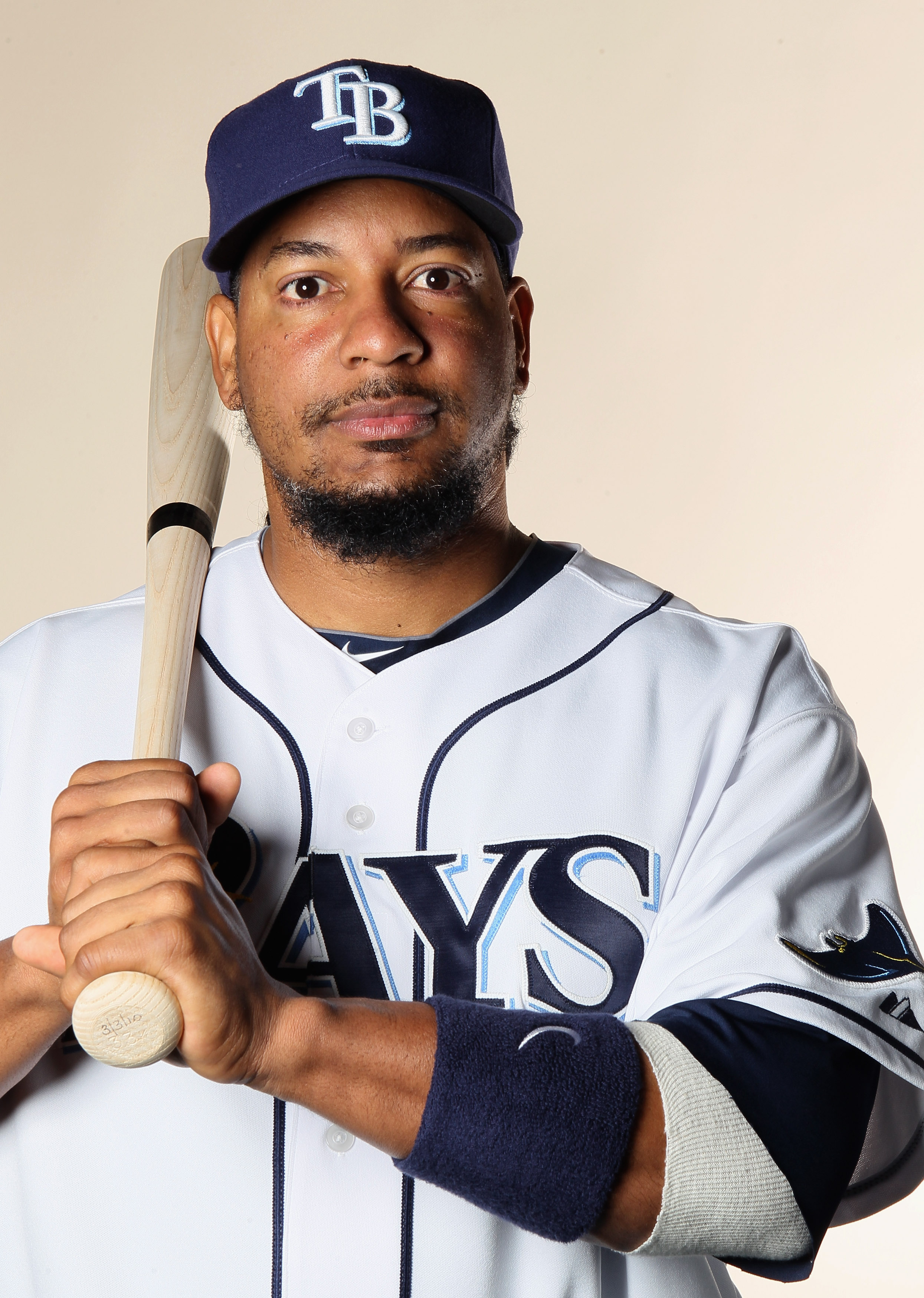 FT. MYERS, FL - FEBRUARY 22:  Manny Ramirez #24 of the Tampa Bay Rays poses for a portrait during the Tampa Bay Rays Photo Day on February 22, 2011 at the Charlotte Sports Complex in Port Charlotte, Florida.  (Photo by Elsa/Getty Images)