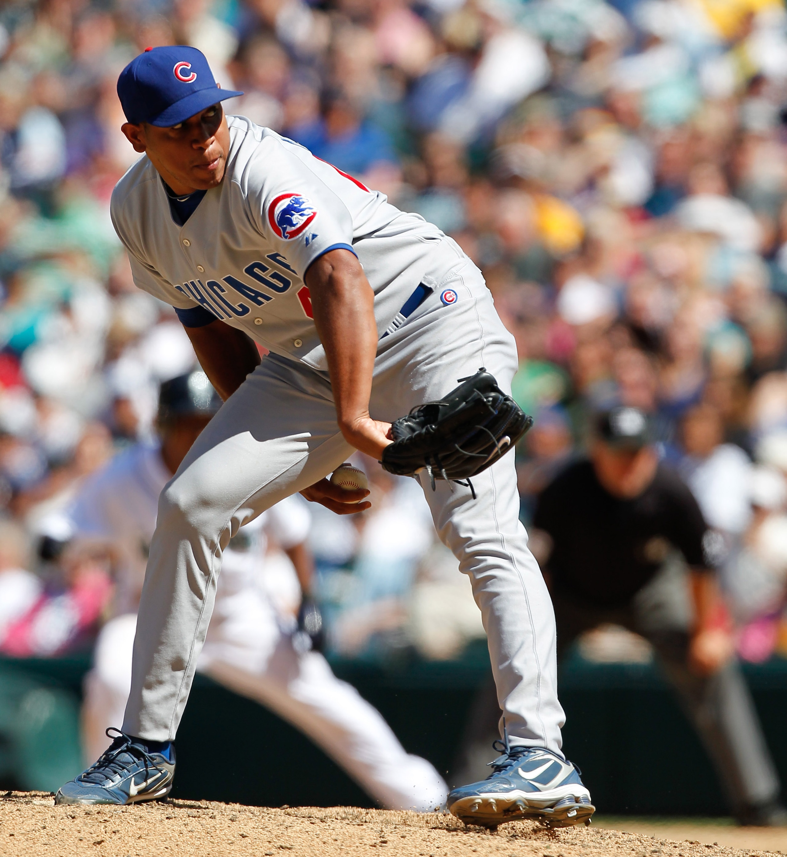 SEATTLE - JUNE 24: Relief pitcher Carlos Marmol #49 of the Chicago Cubs pitches against the Seattle Mariners at Safeco Field on June 24, 2010 in Seattle, Washington. (Photo by Otto Greule Jr/Getty Images)